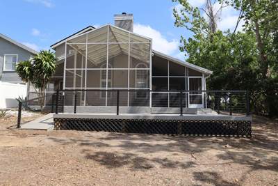 Composite deck and aluminum railings