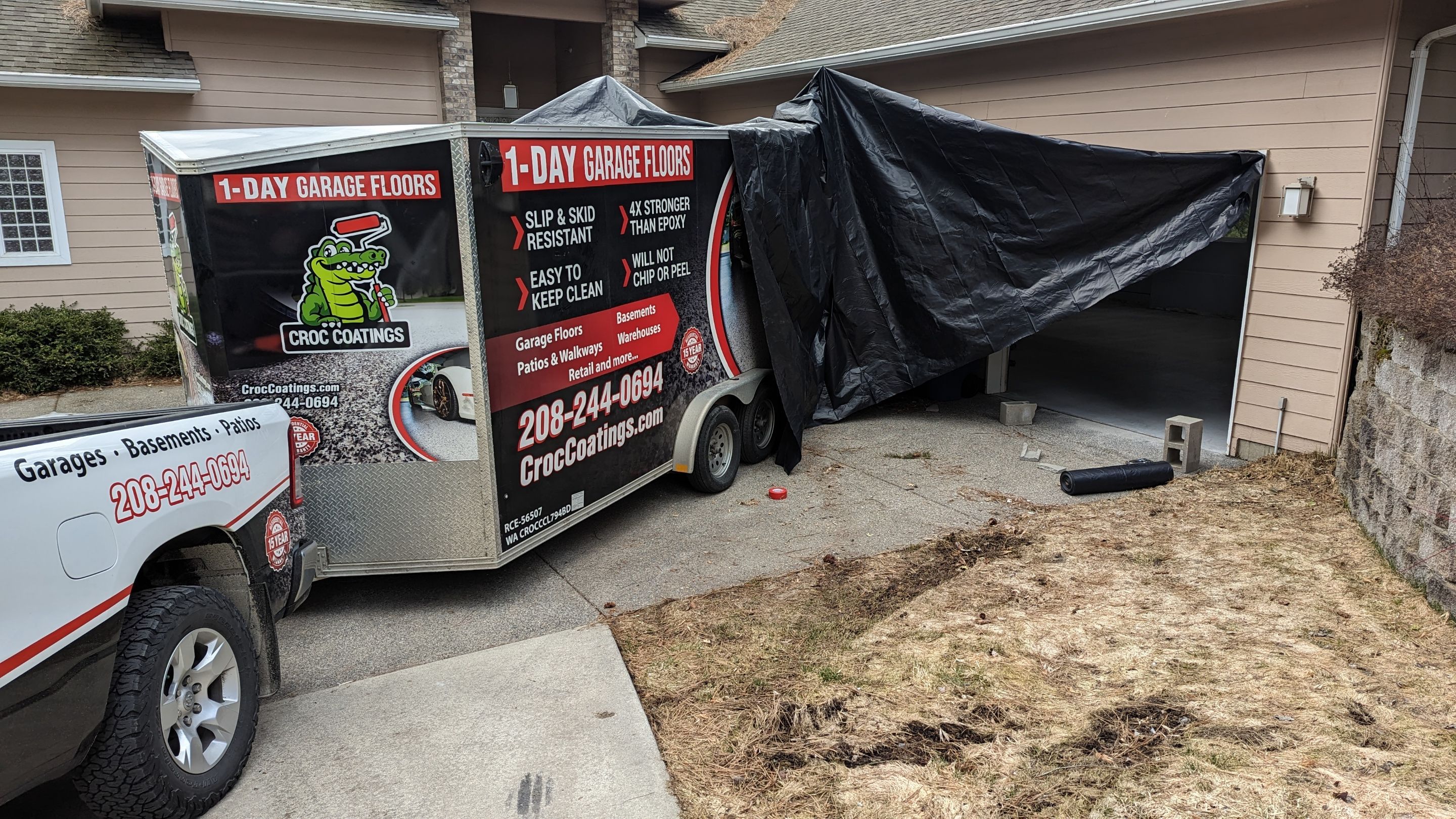 Garage Transformation using Slate Hybrid by Croc Coatings, LLC