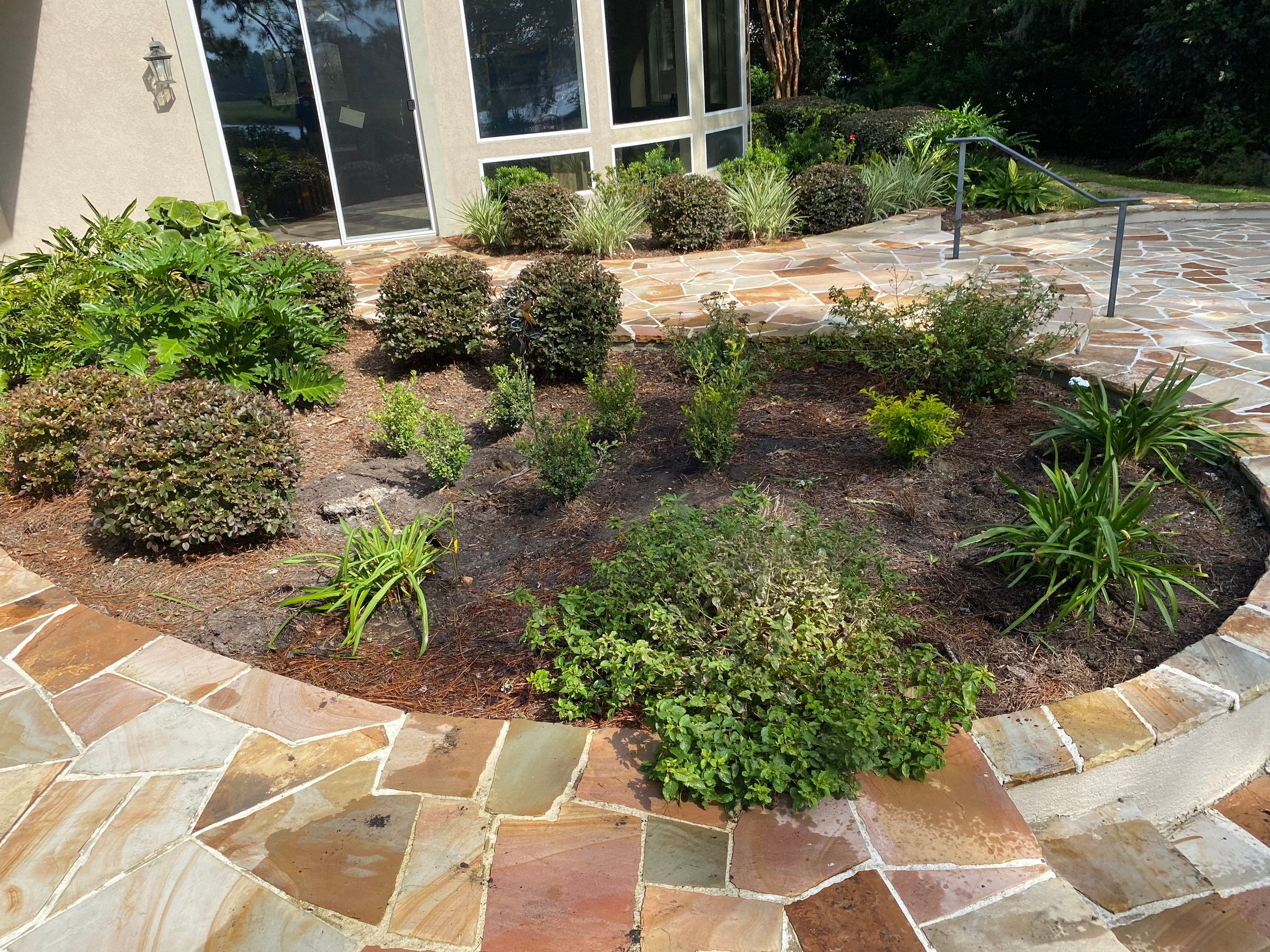 Natural Flagstone Walkway and Patio Installation in Bluffton by Lowcountry Scapes, LLC