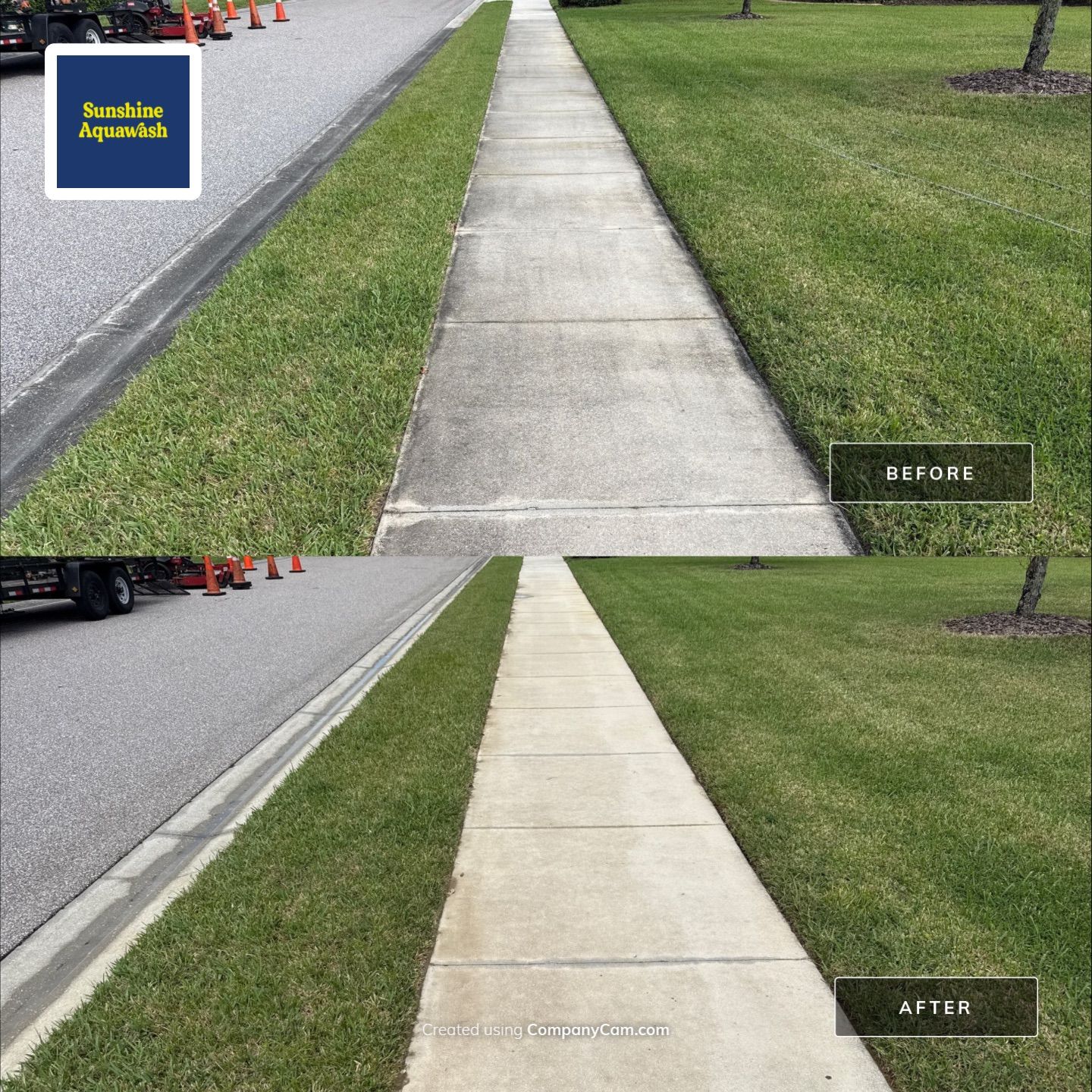 Driveway, Sidewalk & Lanai Cleaning Transformation | Forest Creek Parrish, FL by Sunshine AquaWash