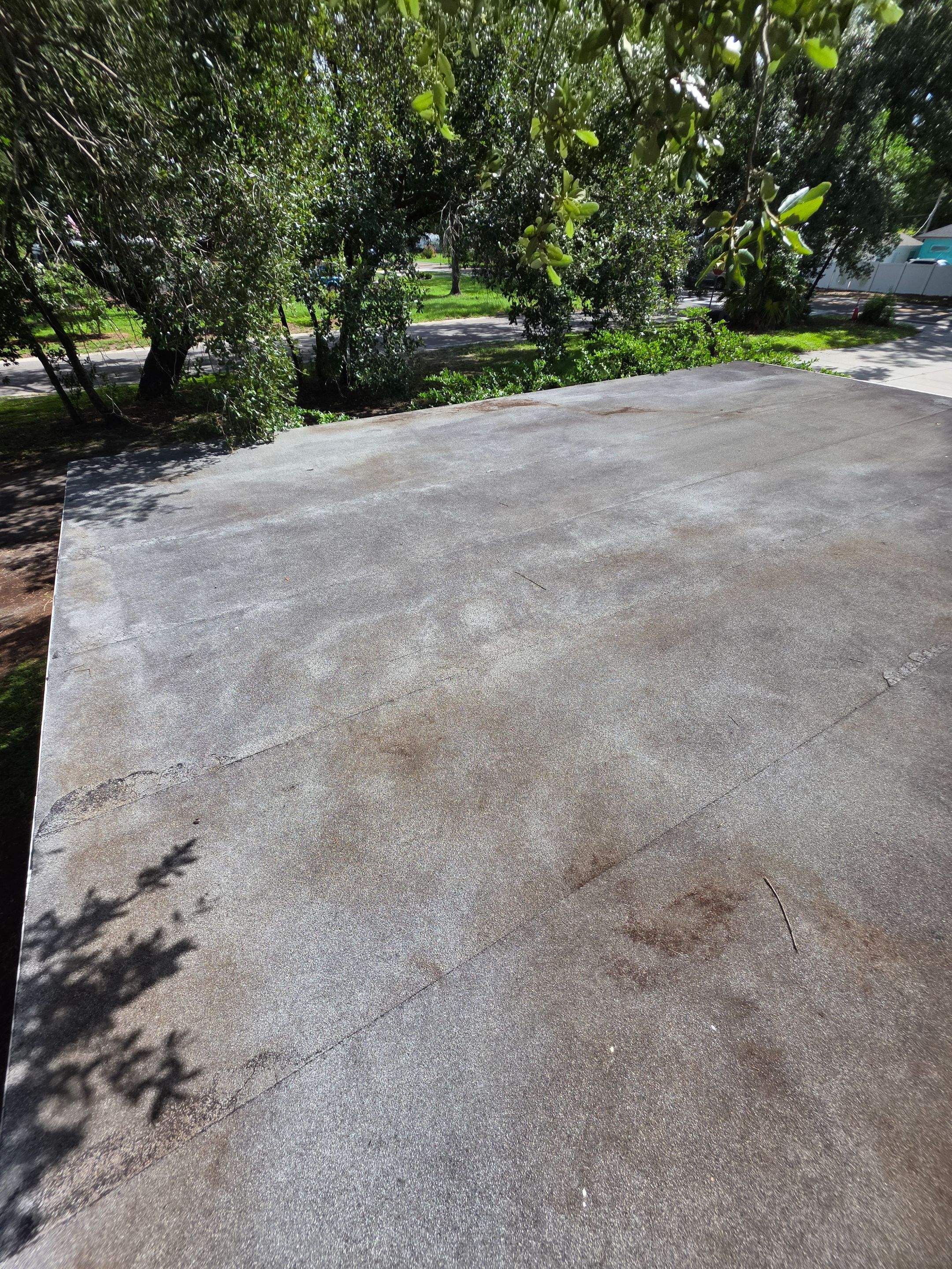 Industrial roof & gutter cleaning after photo.