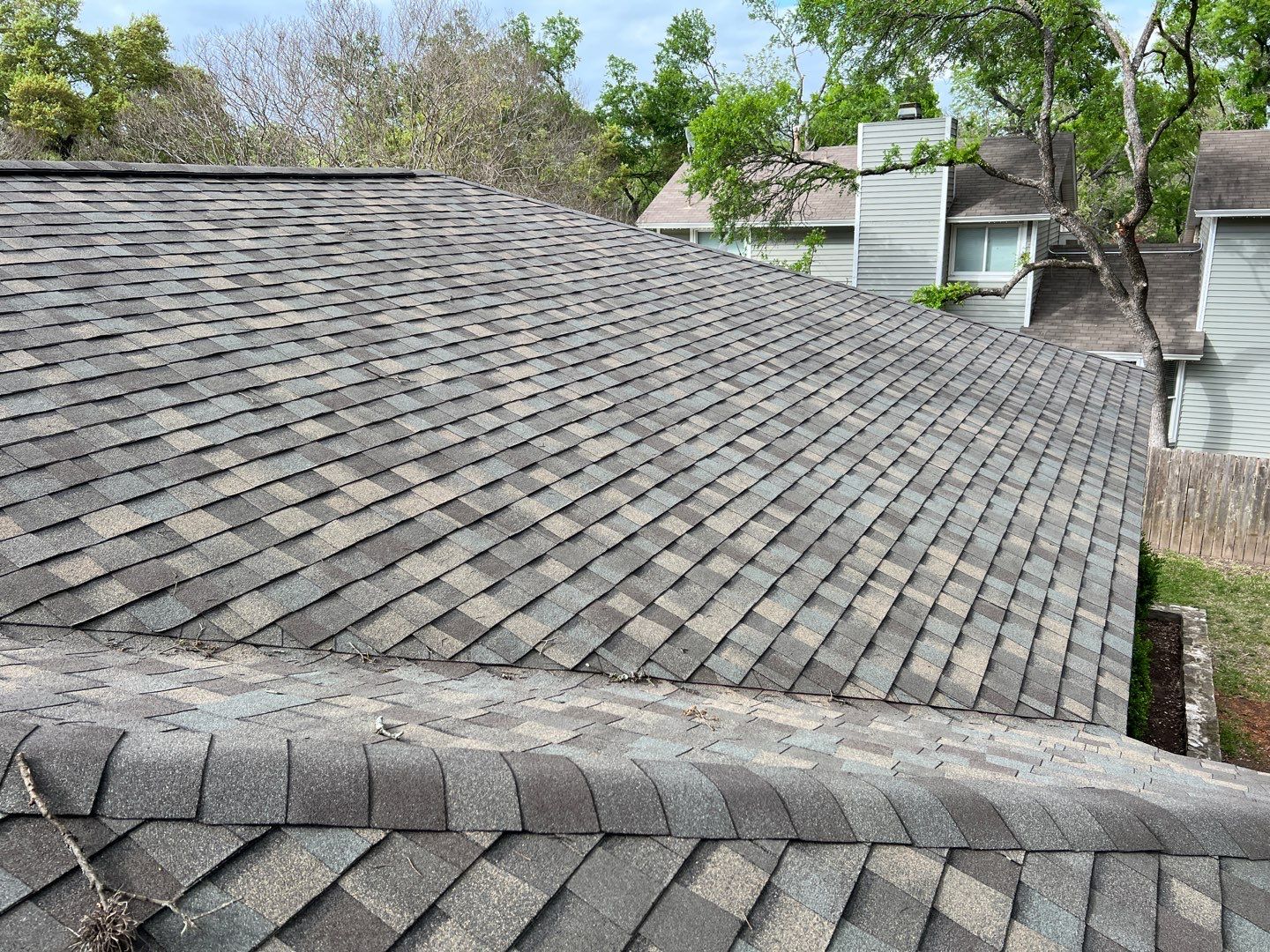 Winter storm 2023 with tree damage by Oakwood Roofing and Construction, LLC