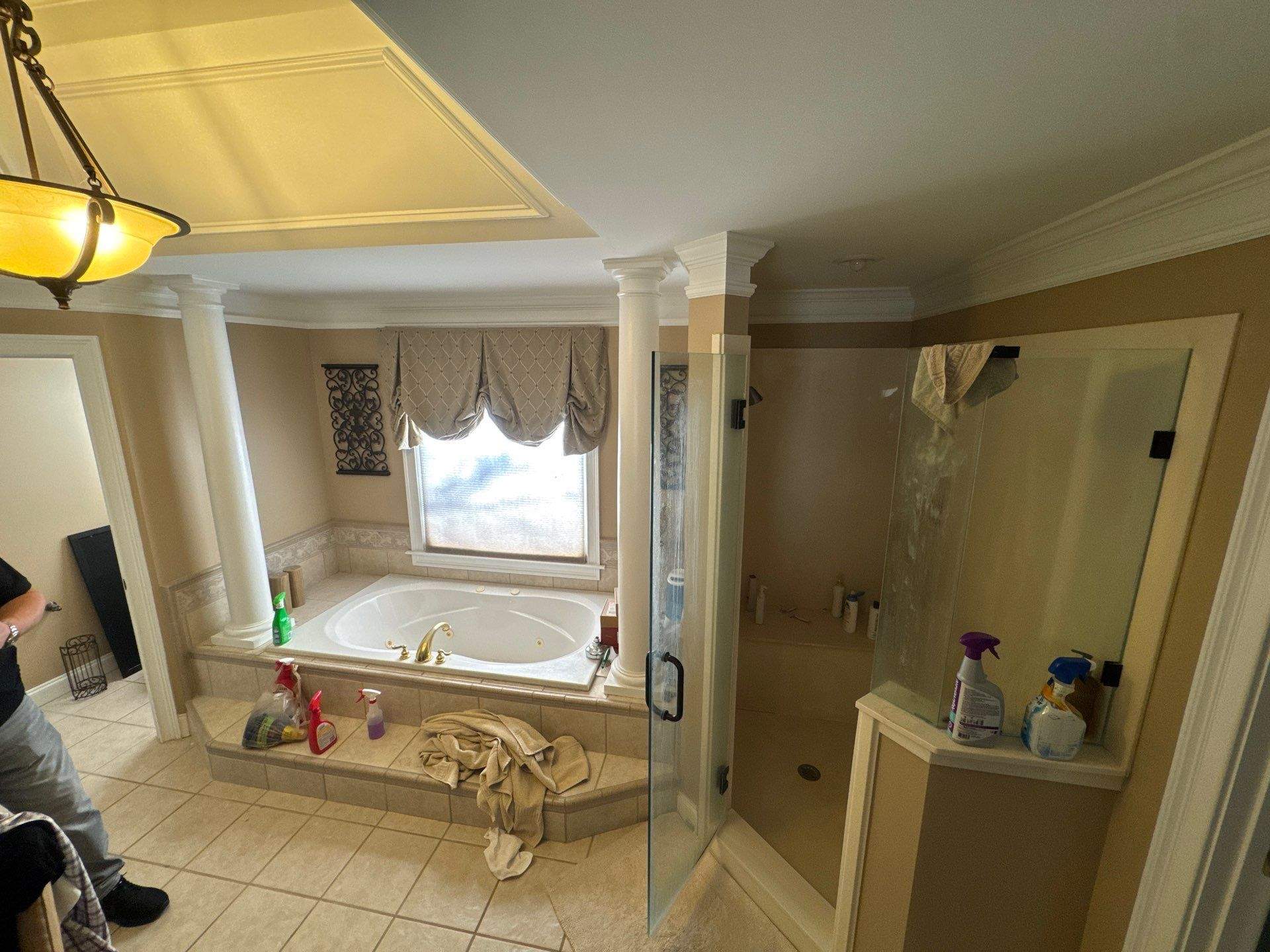 Master bathroom renovation using Free standing tub by Prudencio