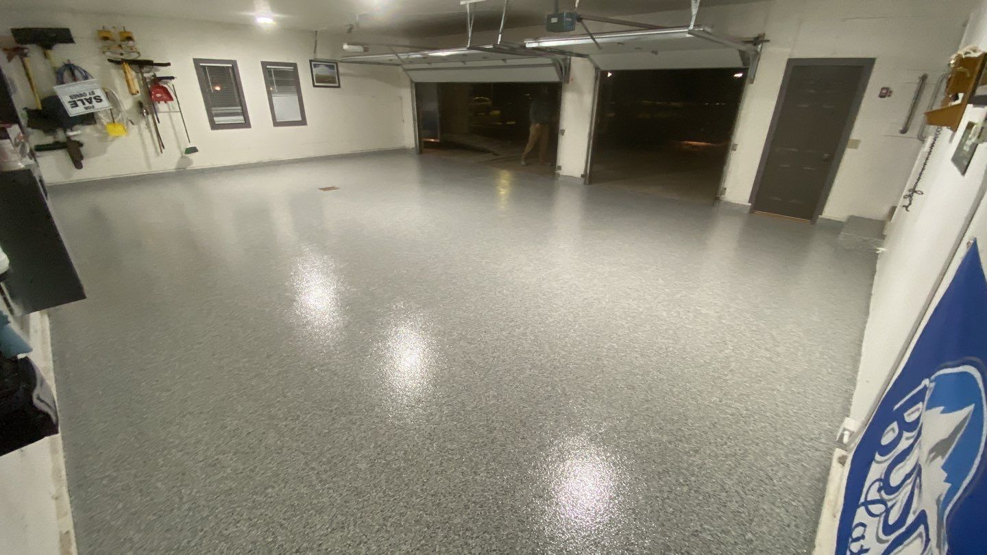 Garage using Slate Stone by Select Painting, Coatings & Garage Cabinets