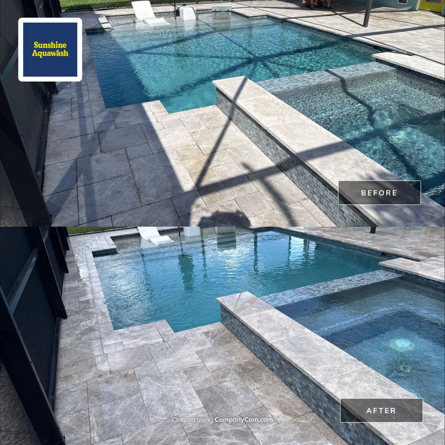 Travertine Pool Deck, Lanai & Screen Enclosure Cleaning Near Manatee River | Bradenton, FL by Sunshine AquaWash