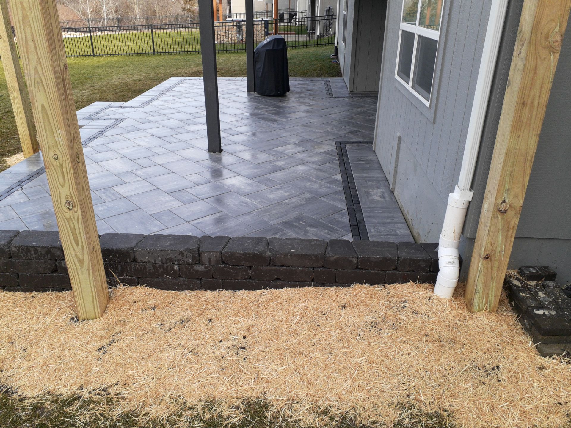 Back Yard Paver Patio by LAND ESCAPES LLC
