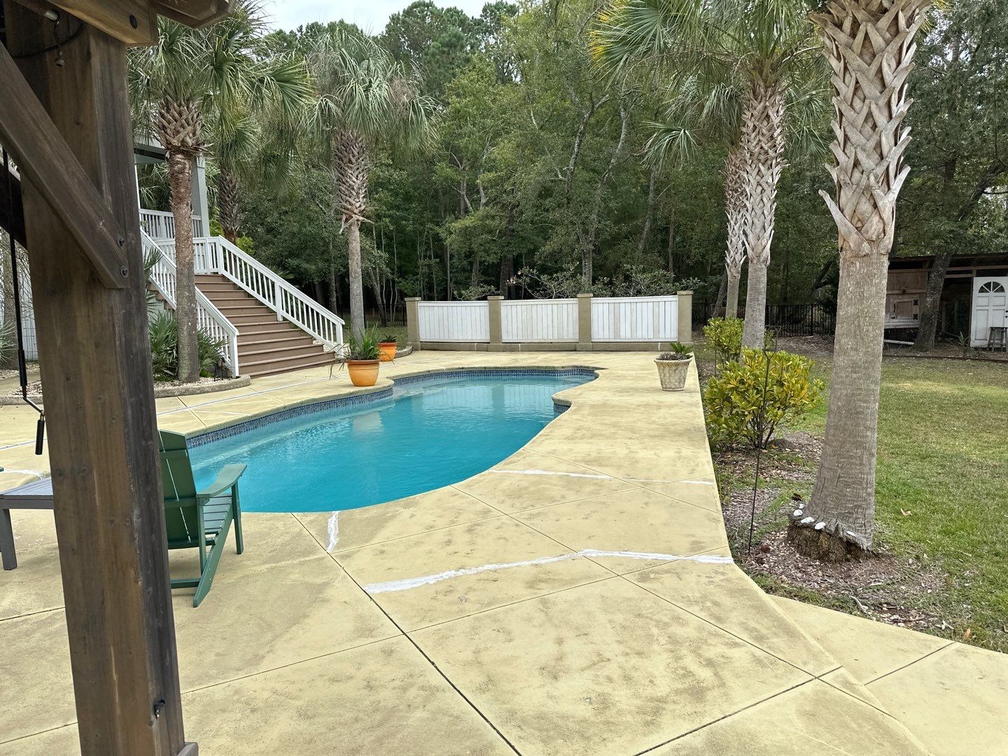 Concrete Pool deck with AcryFin by DuraSeal