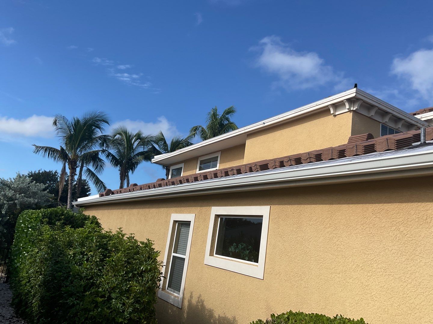 6 Inch Seamless Gutters using White Gutters and Downspouts in Fort Myers FL by Gutter Professors