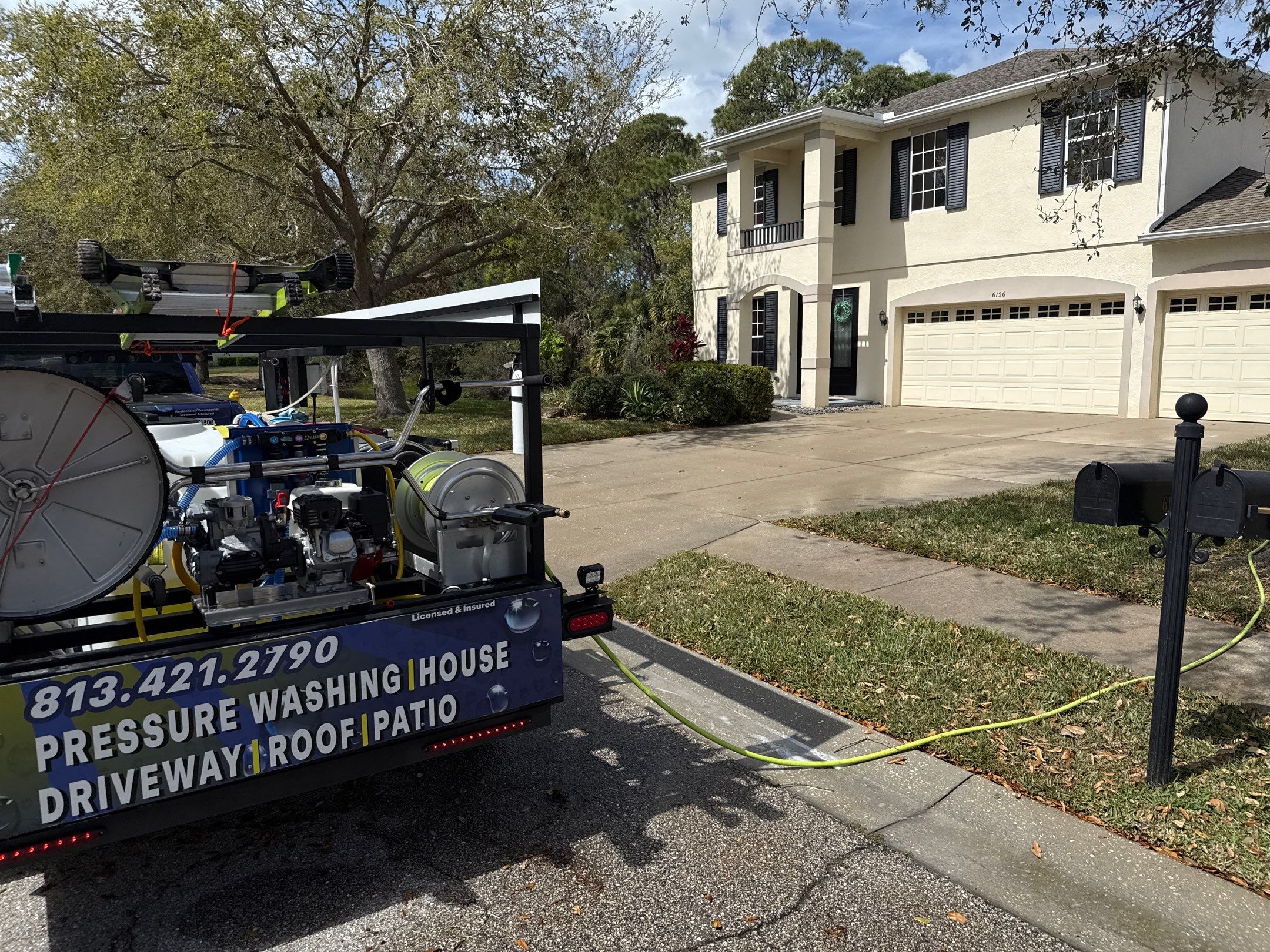 Barrington Ridge 2-Story House & Driveway Cleaning – Before & After Transformation! by Sunshine AquaWash