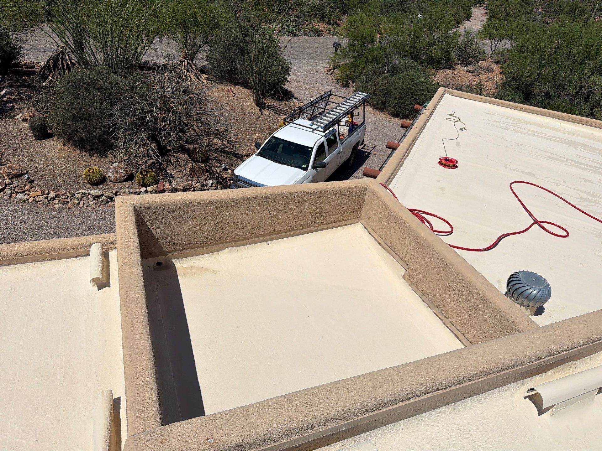 Residential Flat Roof Elastomeric Coating and Restoration in Tucson by West Coast Roofing AZ