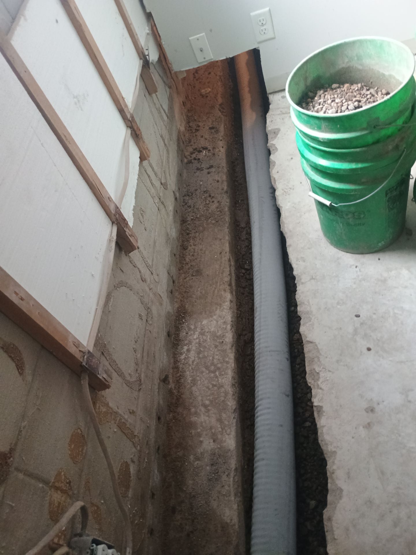 Drain tile for Kael in New Brighton by Waterproofing Northeast