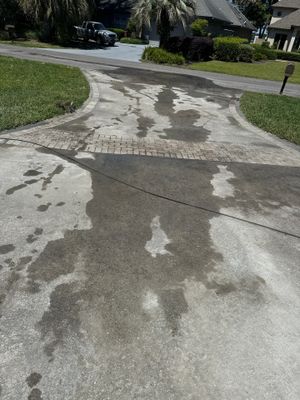 Concrete Driveway Repair with Decorative Paver Accents in Hilton Head Island