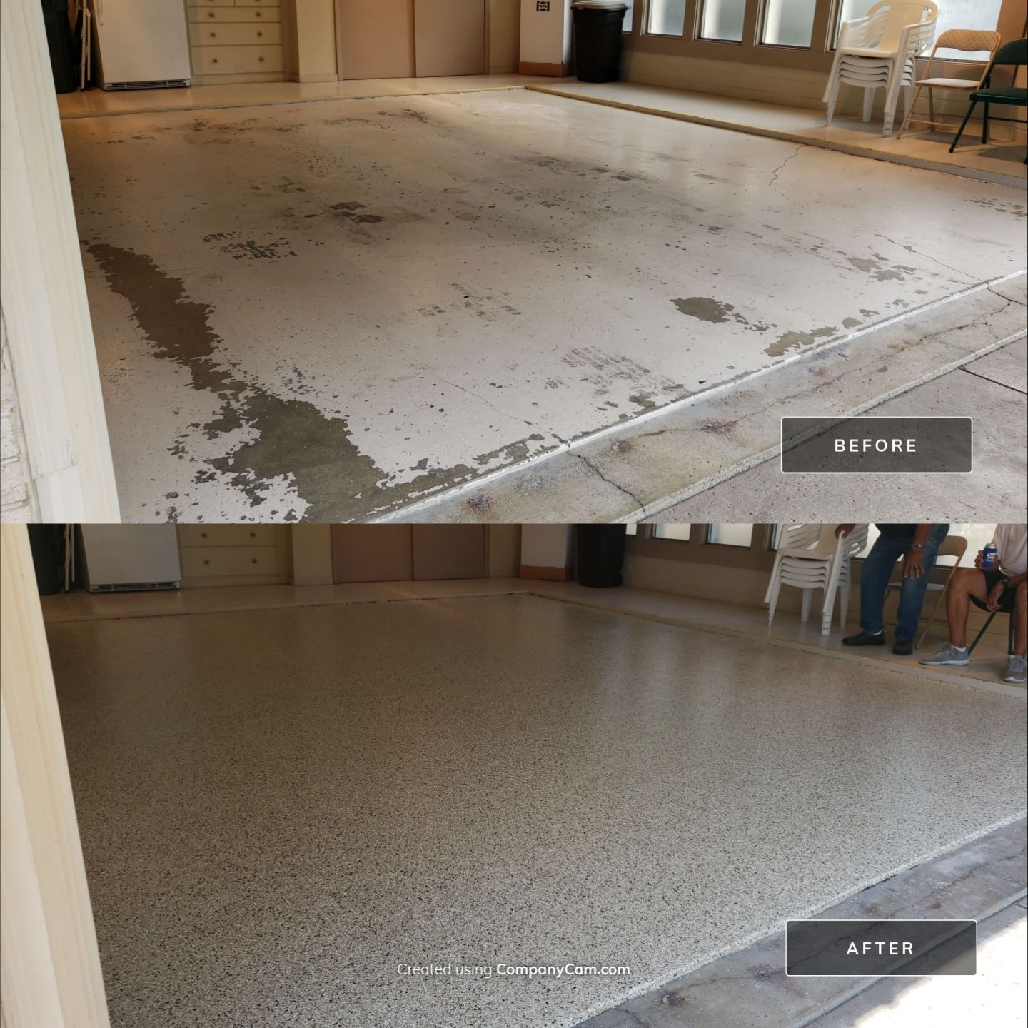 Fort Dodge Driftwood Garage Floor Coating by Revival Concrete Coatings