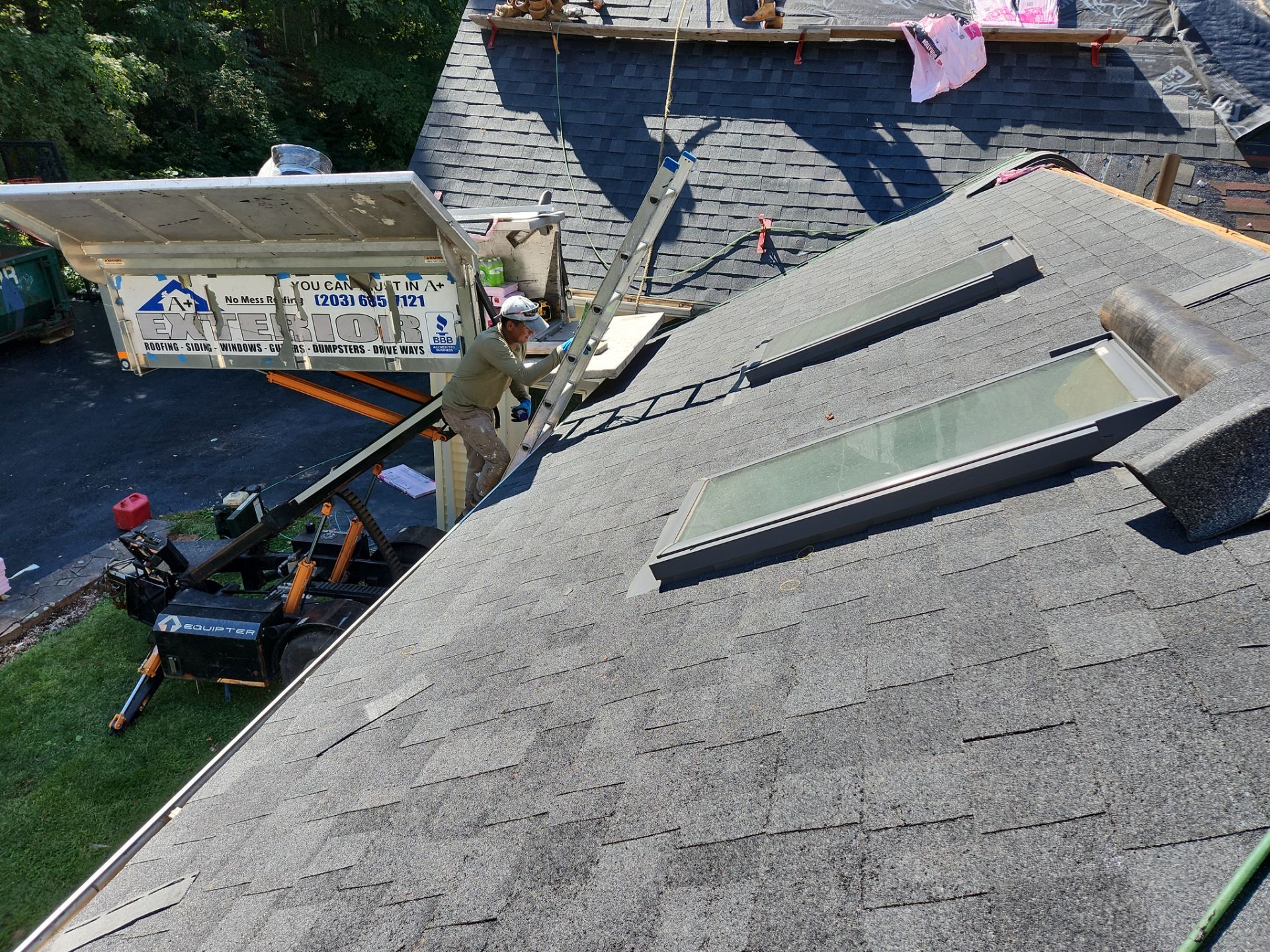 Residential Roofing Installation using Owens Corning TruDefinition Duration AR - Onyx Black by A Plus Exterior