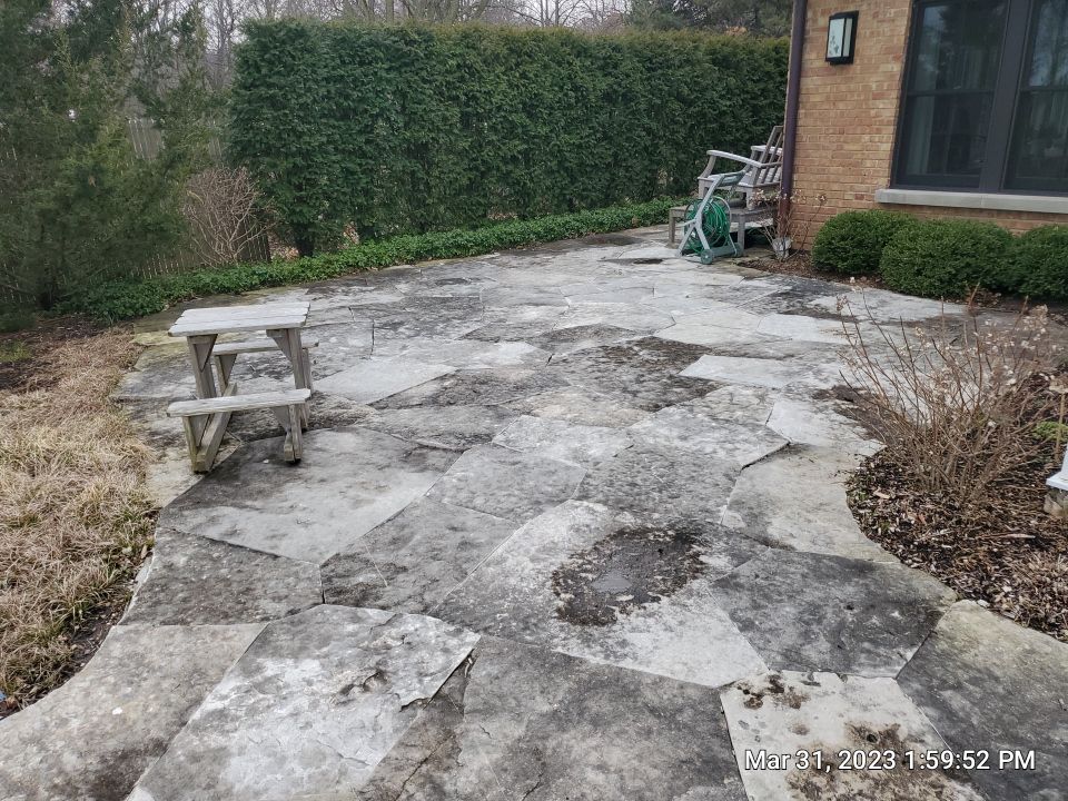 Evanston, IL stone patio cleaning by Northern Power Washing LLC.