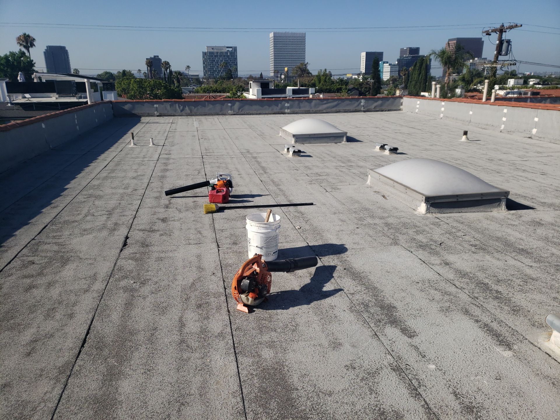 Commercial Roofing Installation using Silicone Coating by Hull Brothers Roofing
