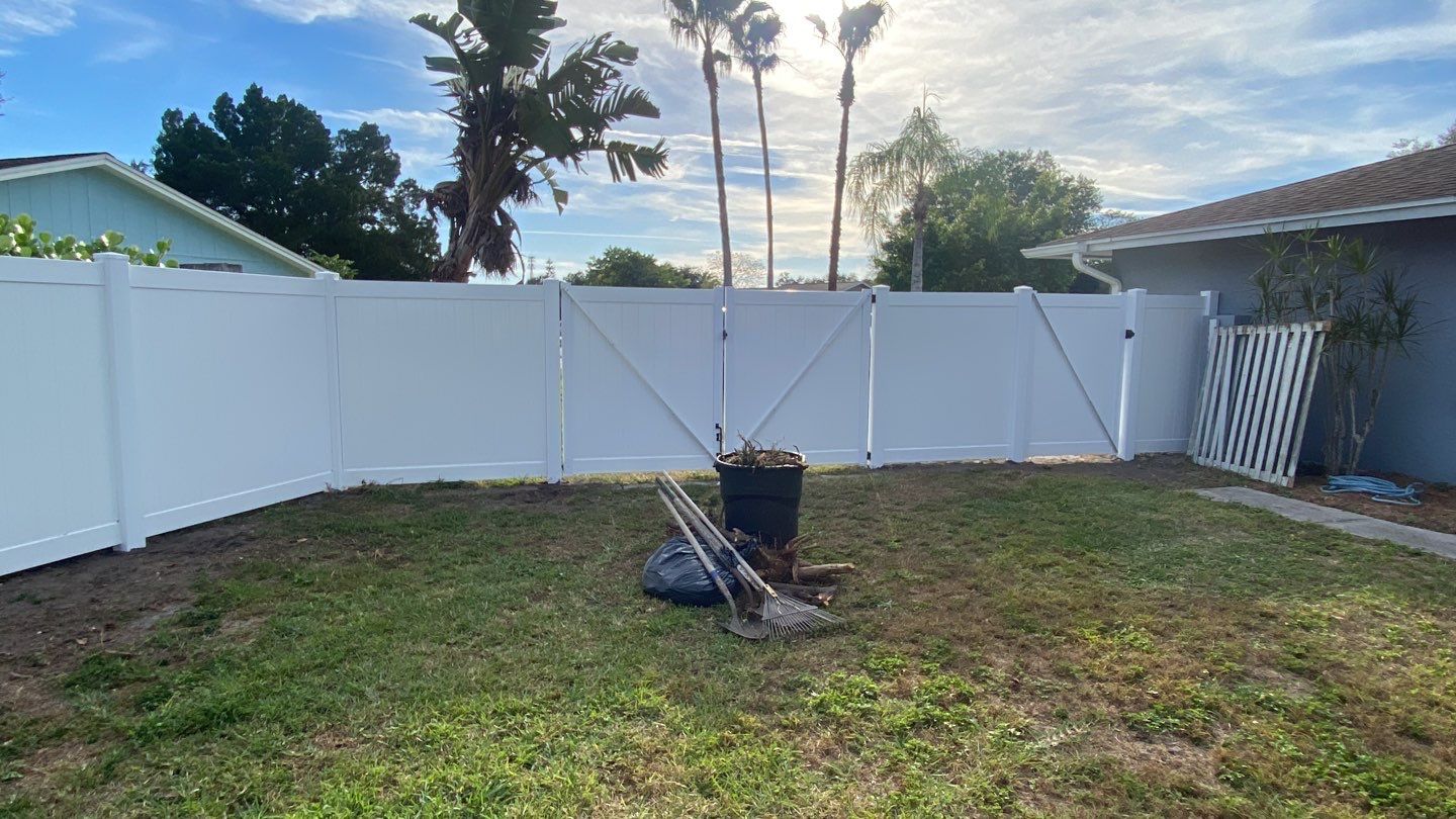 Sarasota, FL White Vinyl Privacy Fence by Asap fence and gates, LLC