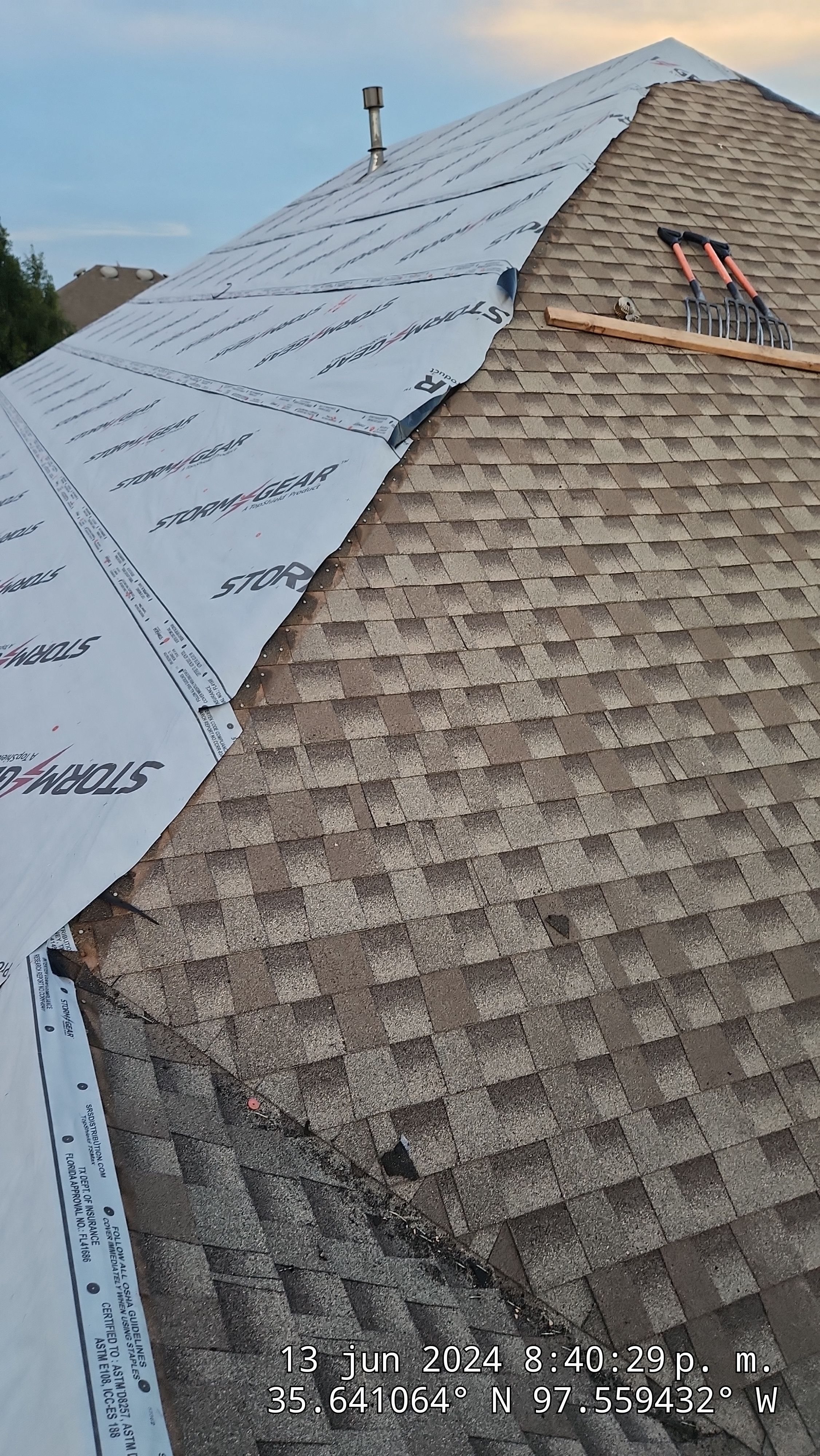 Reroof using GAF HDZ in Charcoal by Castillo Roofing