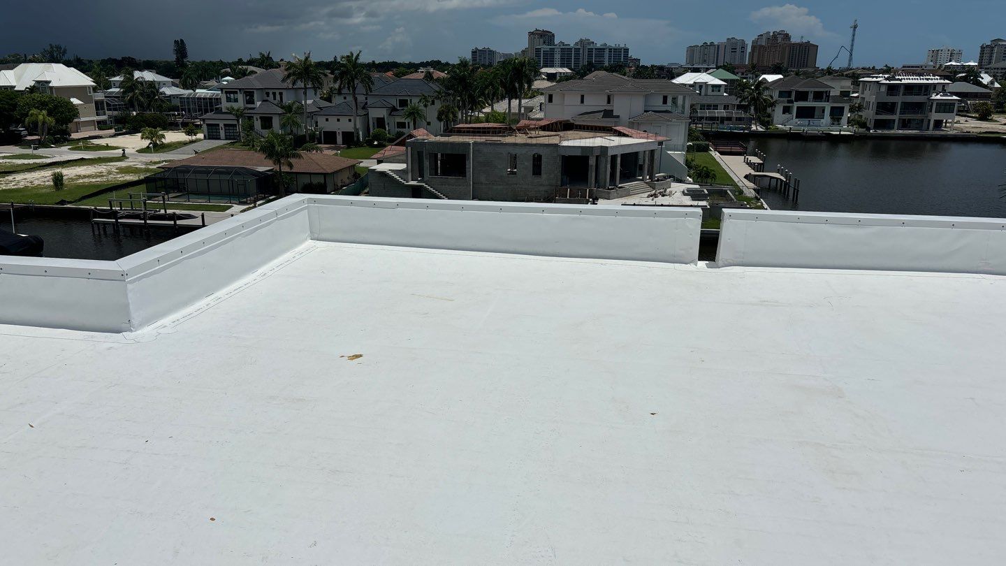 Residential Install of Flat TPO by International Roofing
