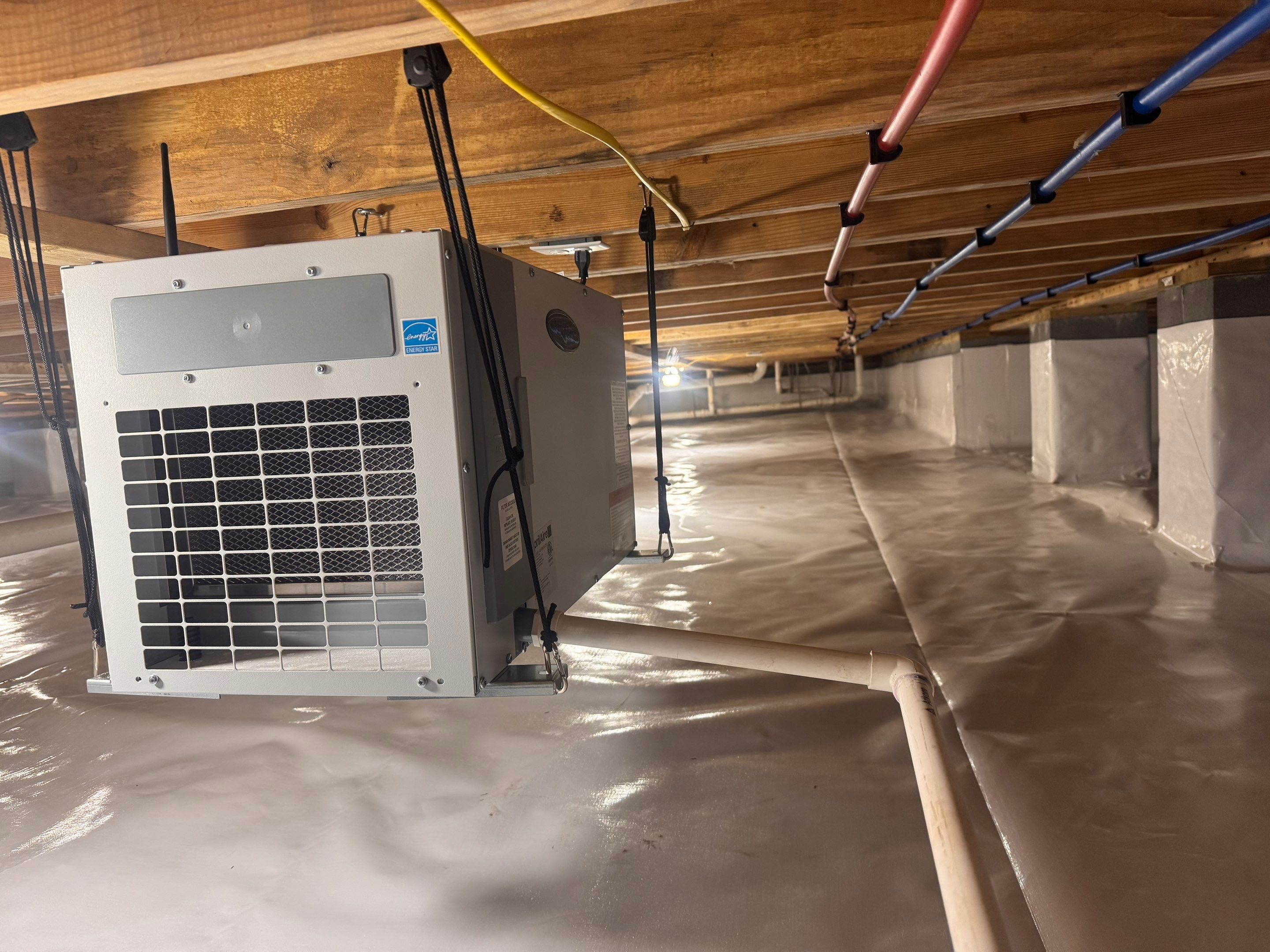 Premium Encapsulation with 20Mil, Borafoam insulation and Light System. by Impact Crawlspace