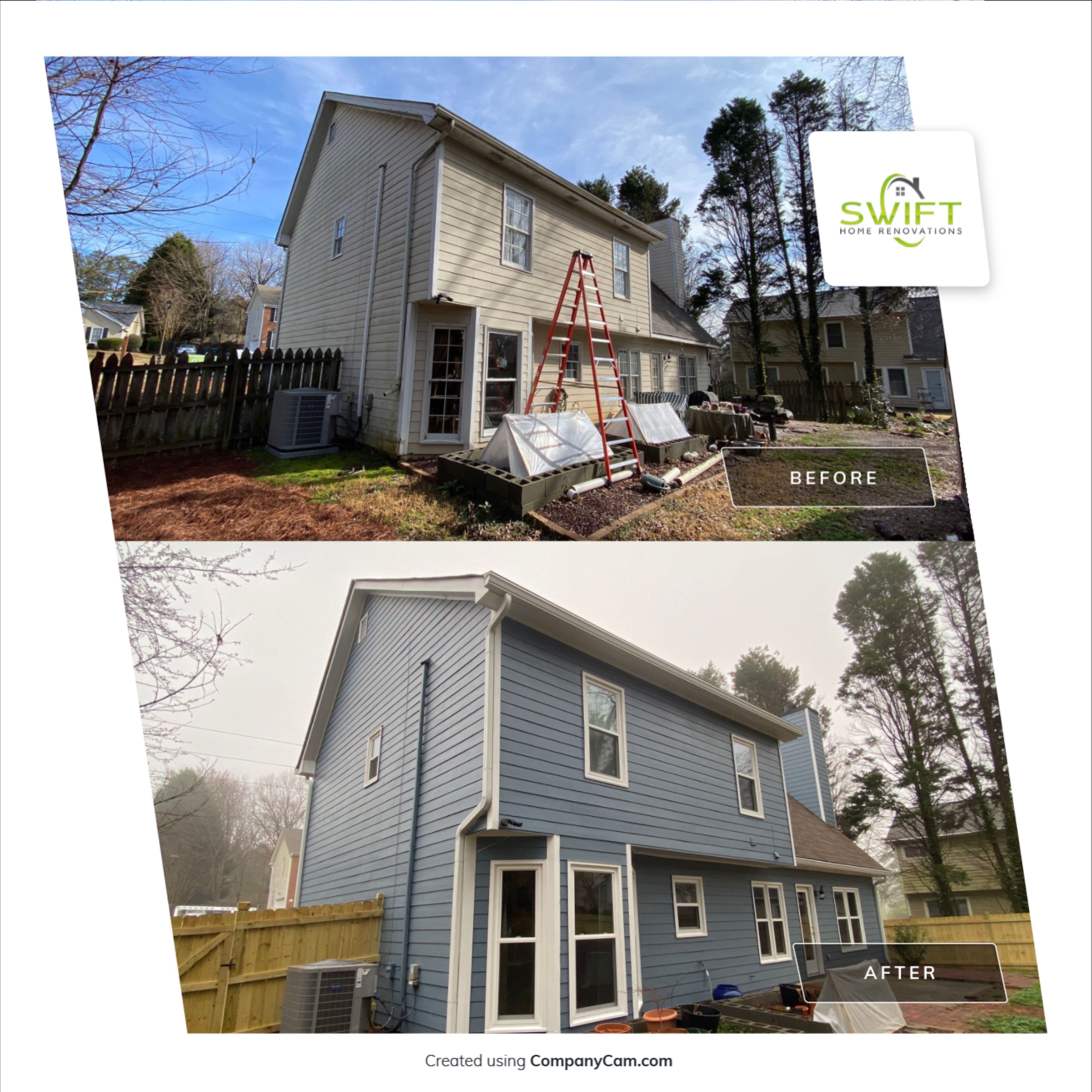 Full Exterior Siding Replacement and Trim Painting in Duluth by Swift Home Renovations