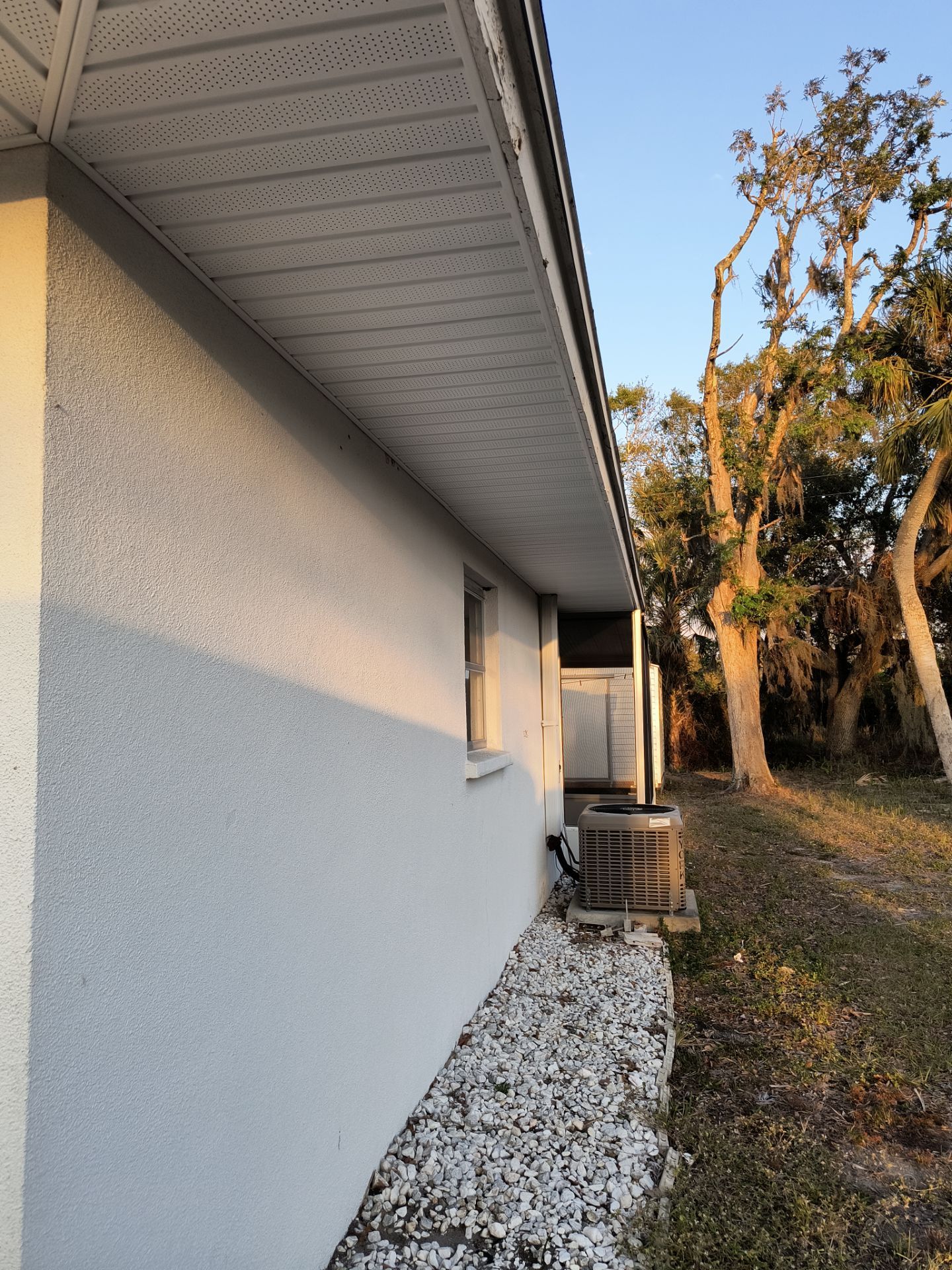 Soffit and Fascia Installation using White Soffit in Sarasota Fl by Gutter Professors