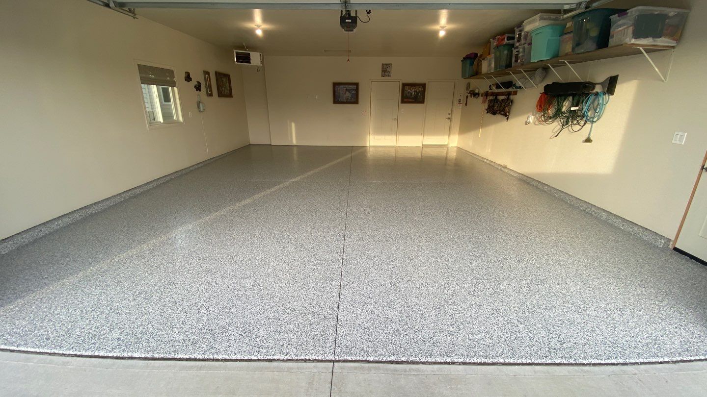 Garage using Slate Stone by Select Painting, Coatings & Garage Cabinets