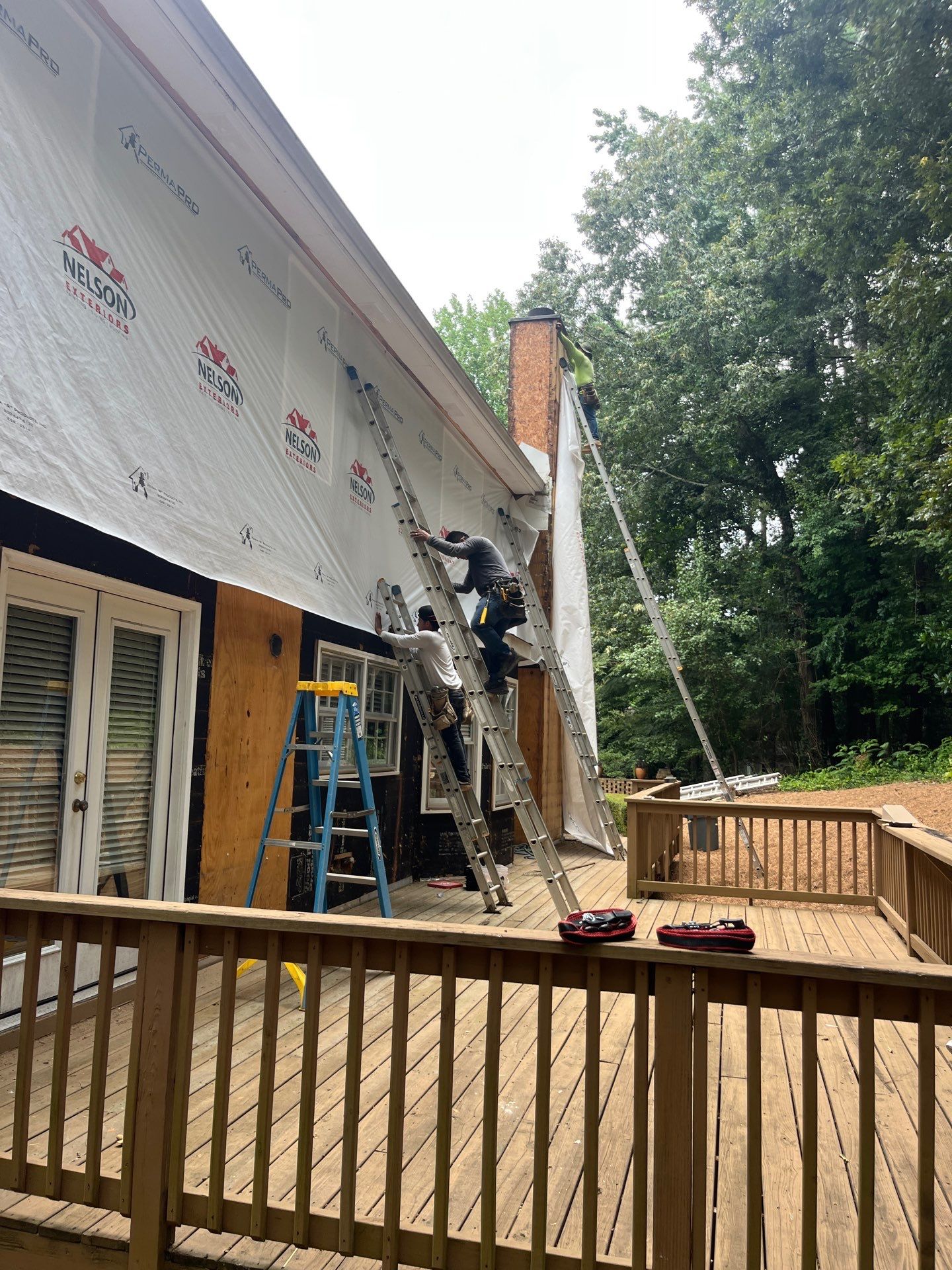 James Hardie Siding Installation, Rotten Wood Replacement, Porch Repairs, and Deck Resurfacing in Smyrna, GA by Nelson Exteriors 