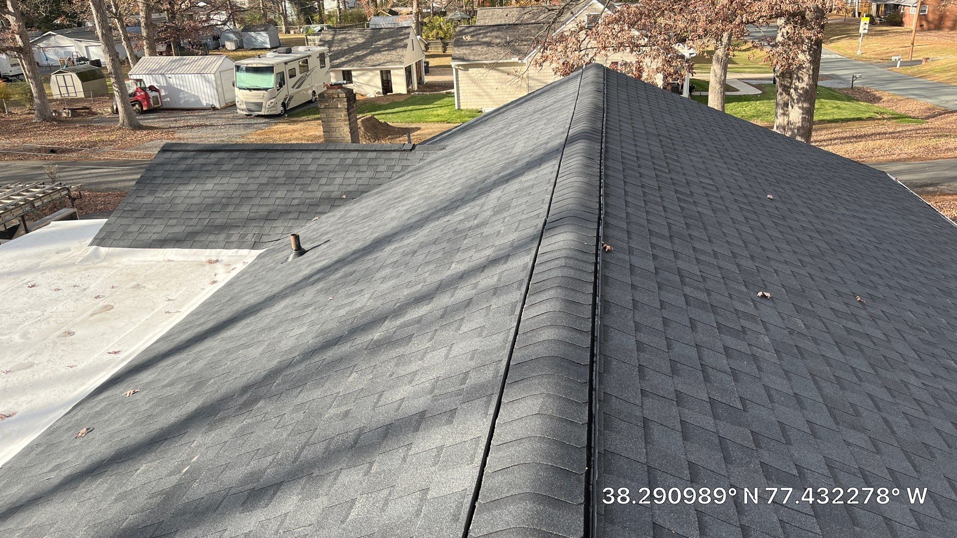 Residential Roofing Installation using Certainteed Landmark, Moire Black by RJC General Construction, LLC.