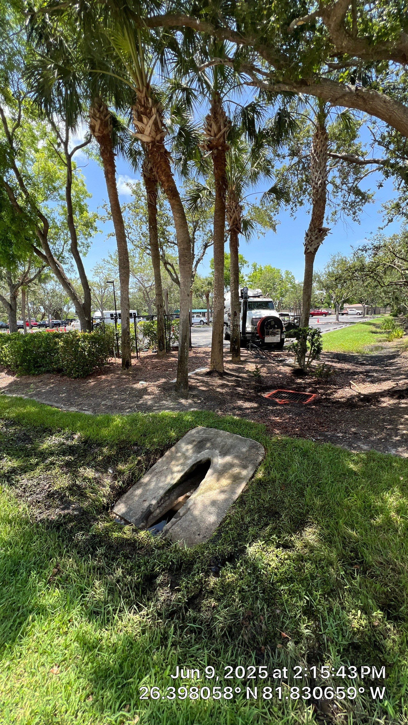 Pelican Landing Beach Parking Lot Stormwater System Maintenance by Don Mar, Inc. Storm Water Solutions