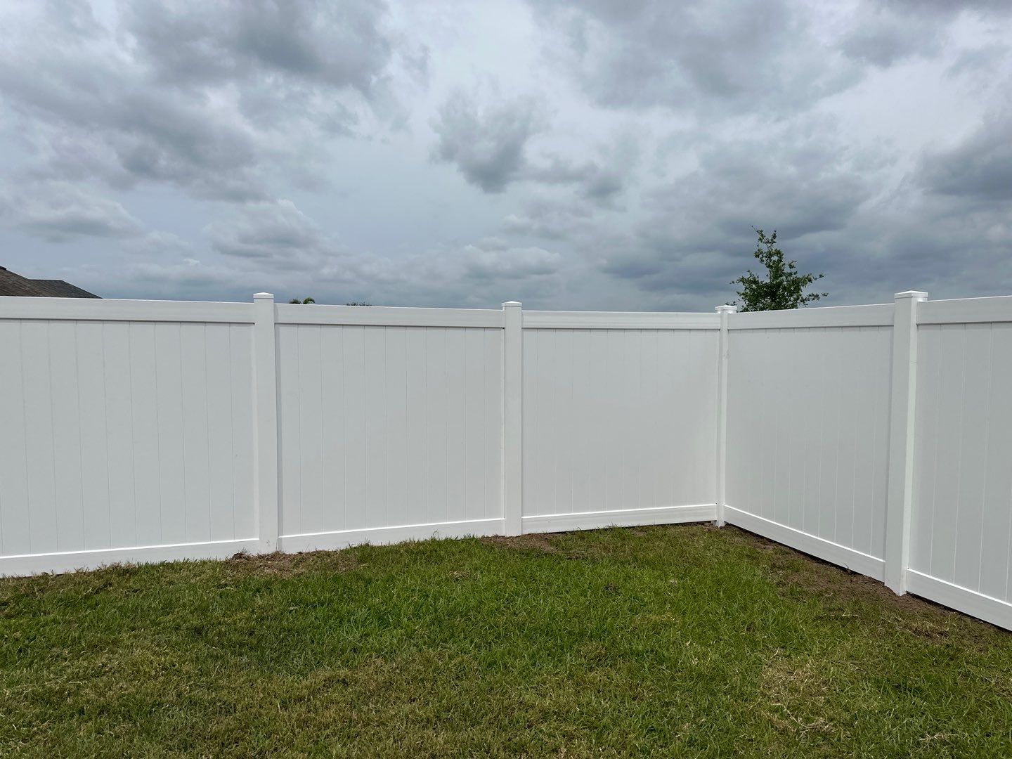 Aluminum Fence Installation using Vinyl Privacy Fence  by Asap fence and gates, LLC
