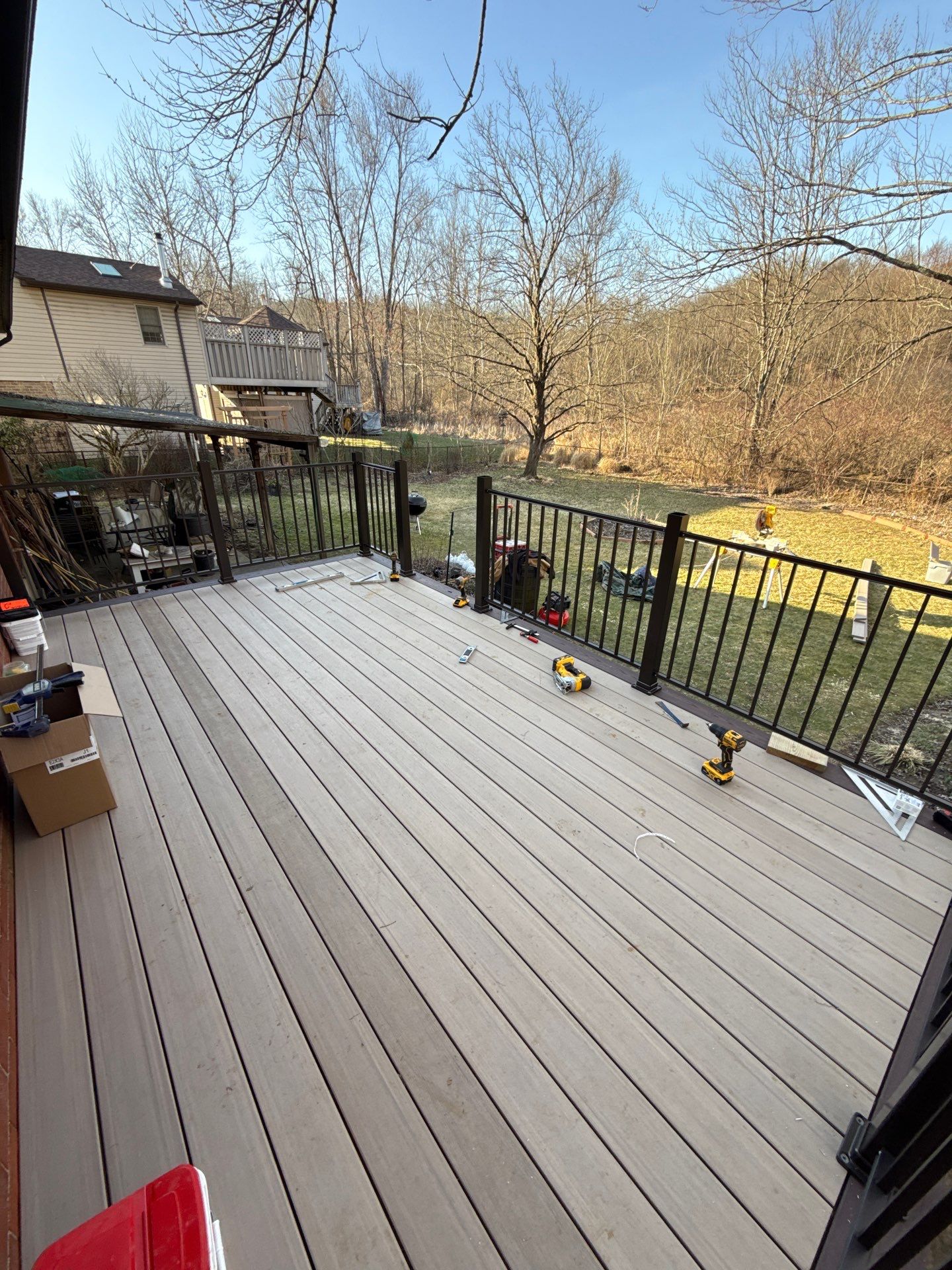 Deck and door install by Cousins Roofing Siding & Decks