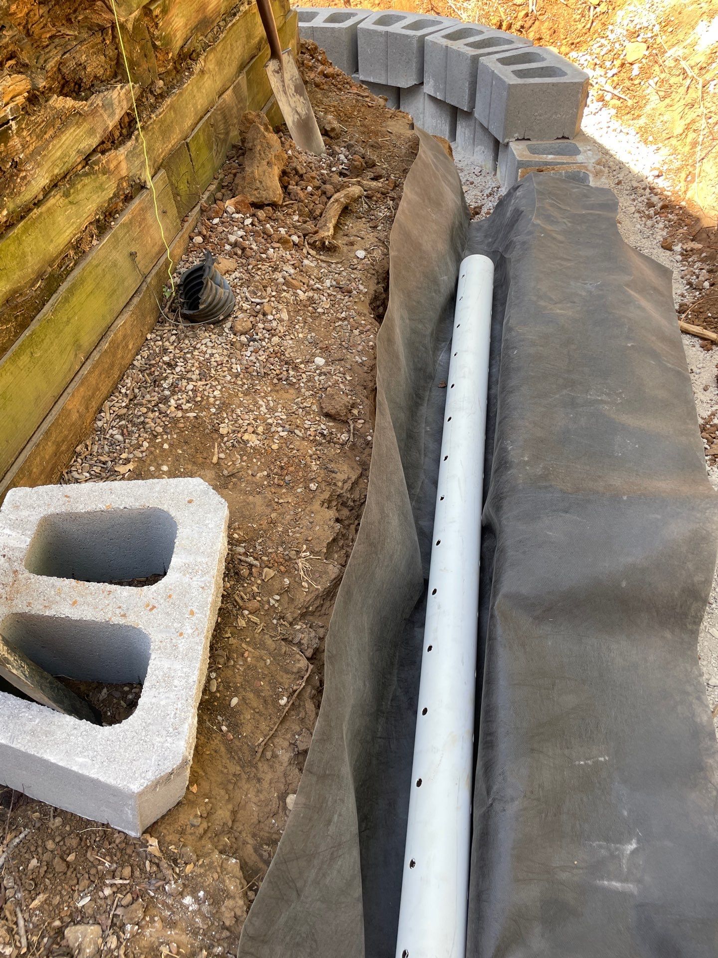 In Progress Retaining Wall Project by Peterson’s