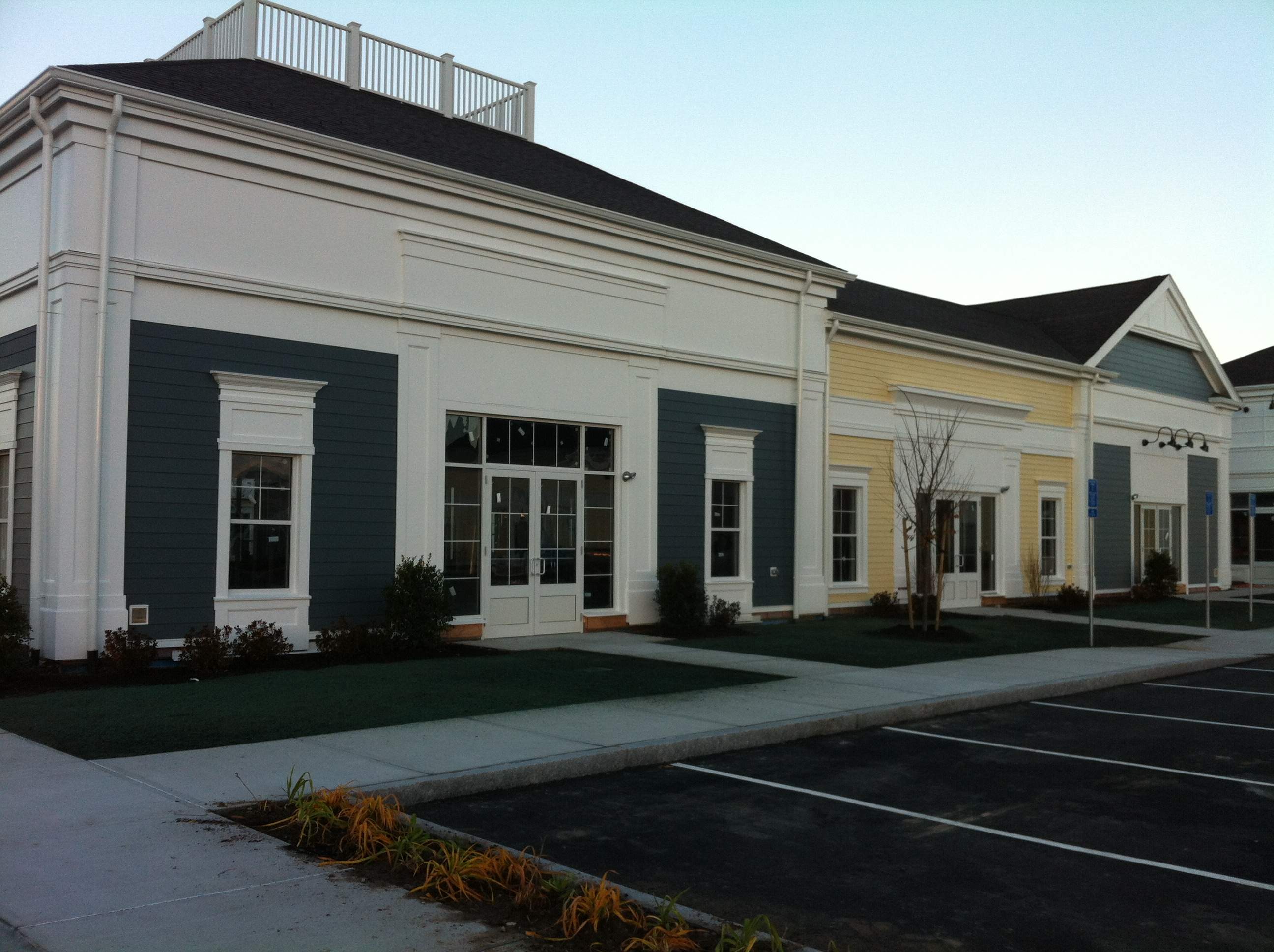 Commercial Gutter System at Wayland Town Center by Gutter Pro Enterprises