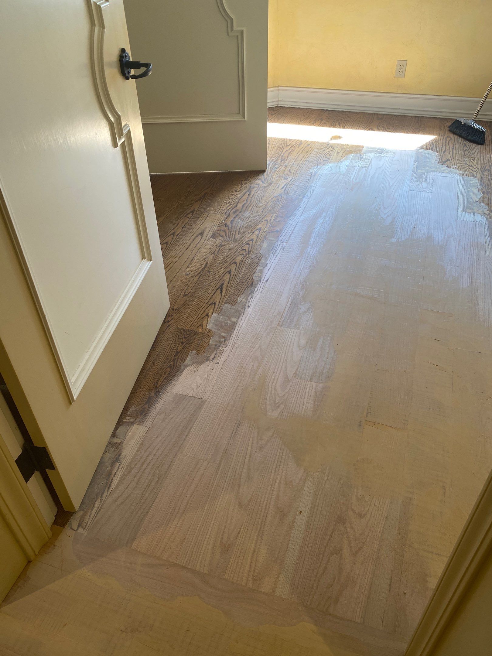 Flood damaged floor repair by Footprints Floors South Sacramento
