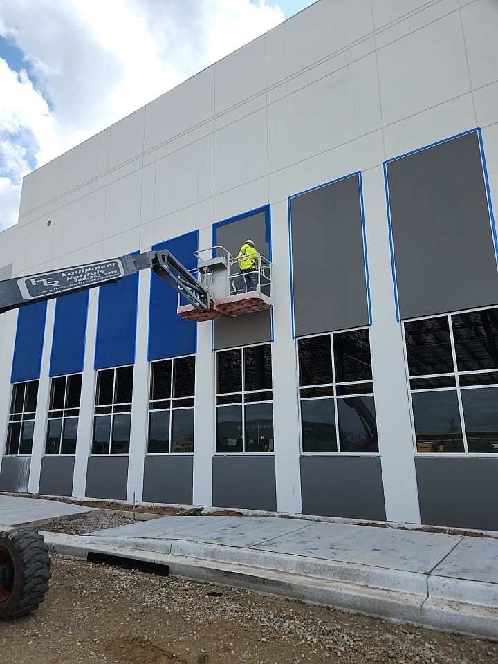 Warehouse Construction using Hallman Lindsay Vertical Concrete Stain 167 by Blair Commercial Painting, LLC
