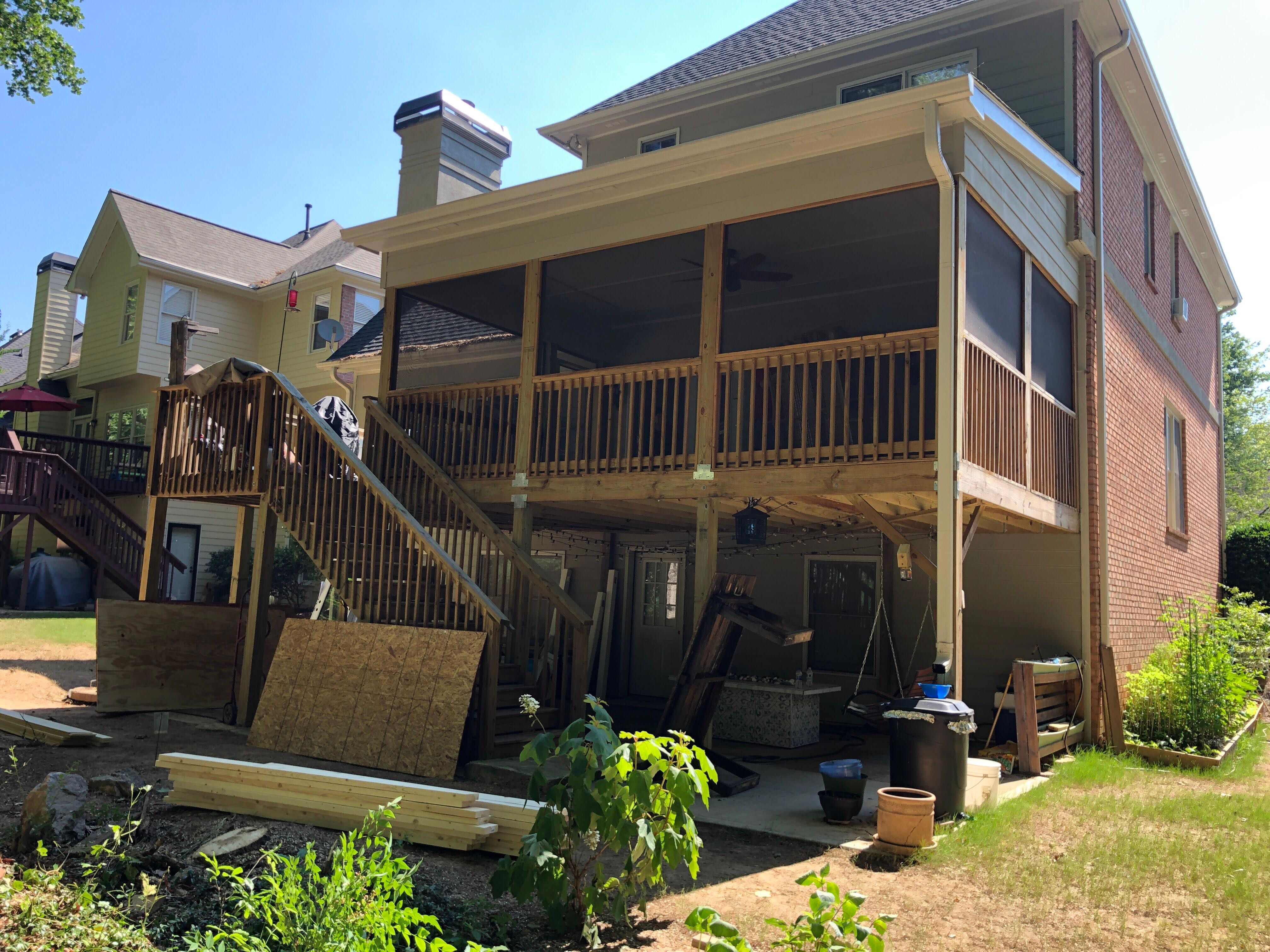 Second-Story Sunroom Addition and Screened Porch Conversion in Dunwoody by Swift Home Renovations 