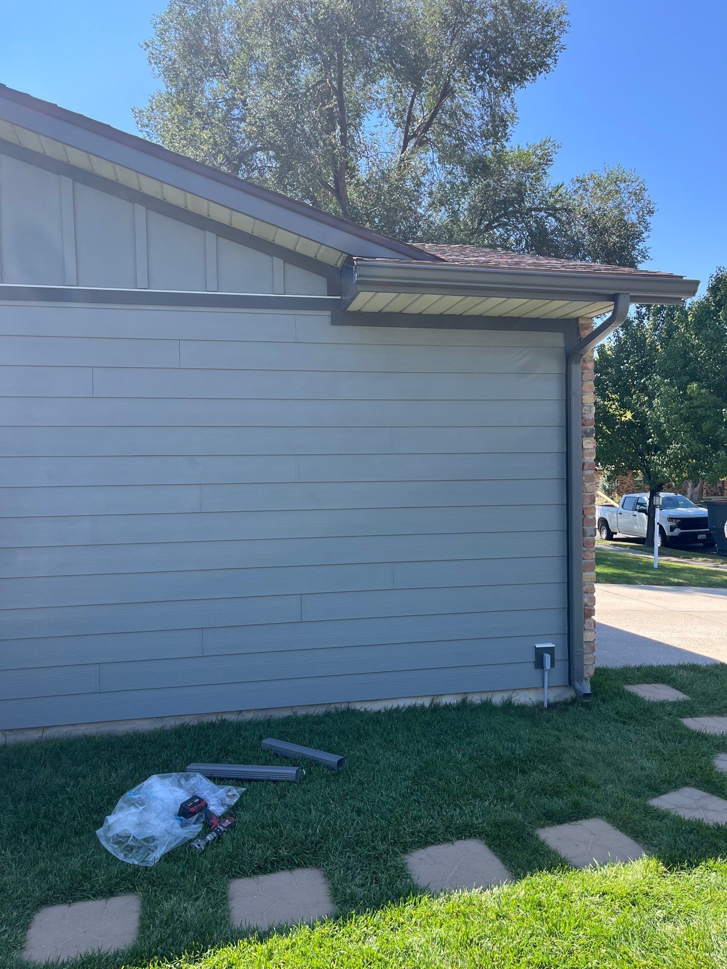 Sandy | Custom Hardie Mixed Profiles | Gray Slate & Iron Gray Trim by Ideal Siding Utah