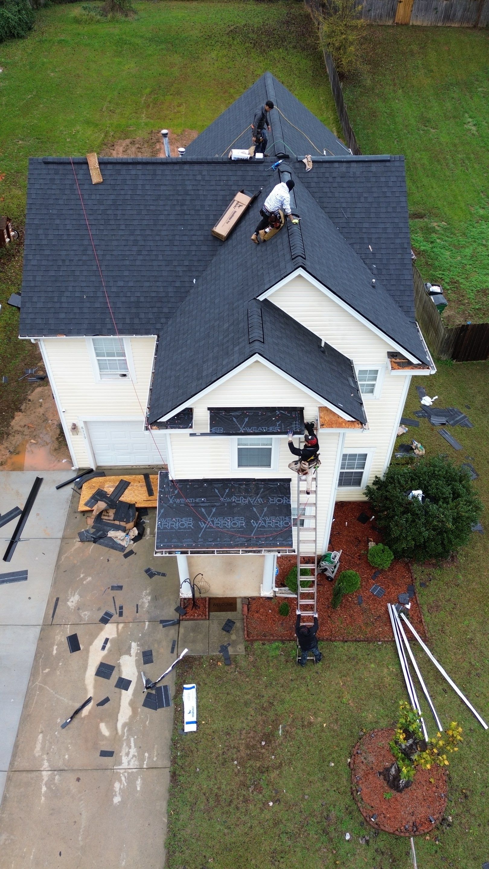 Roof replacement by wind damage by Just Brilliant Restoration JBR