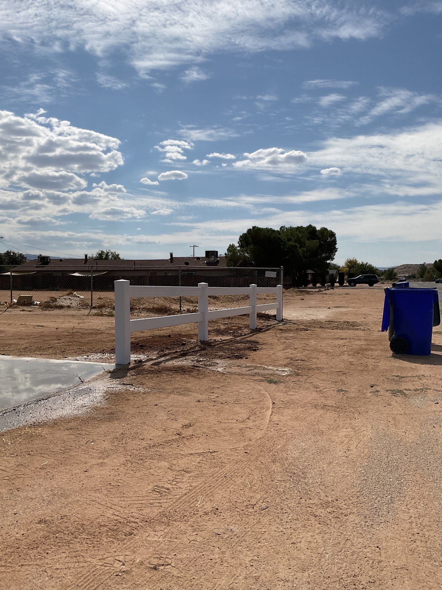 Fence Installation using Ranch Style Vinyl by Fence Guys Inc. 