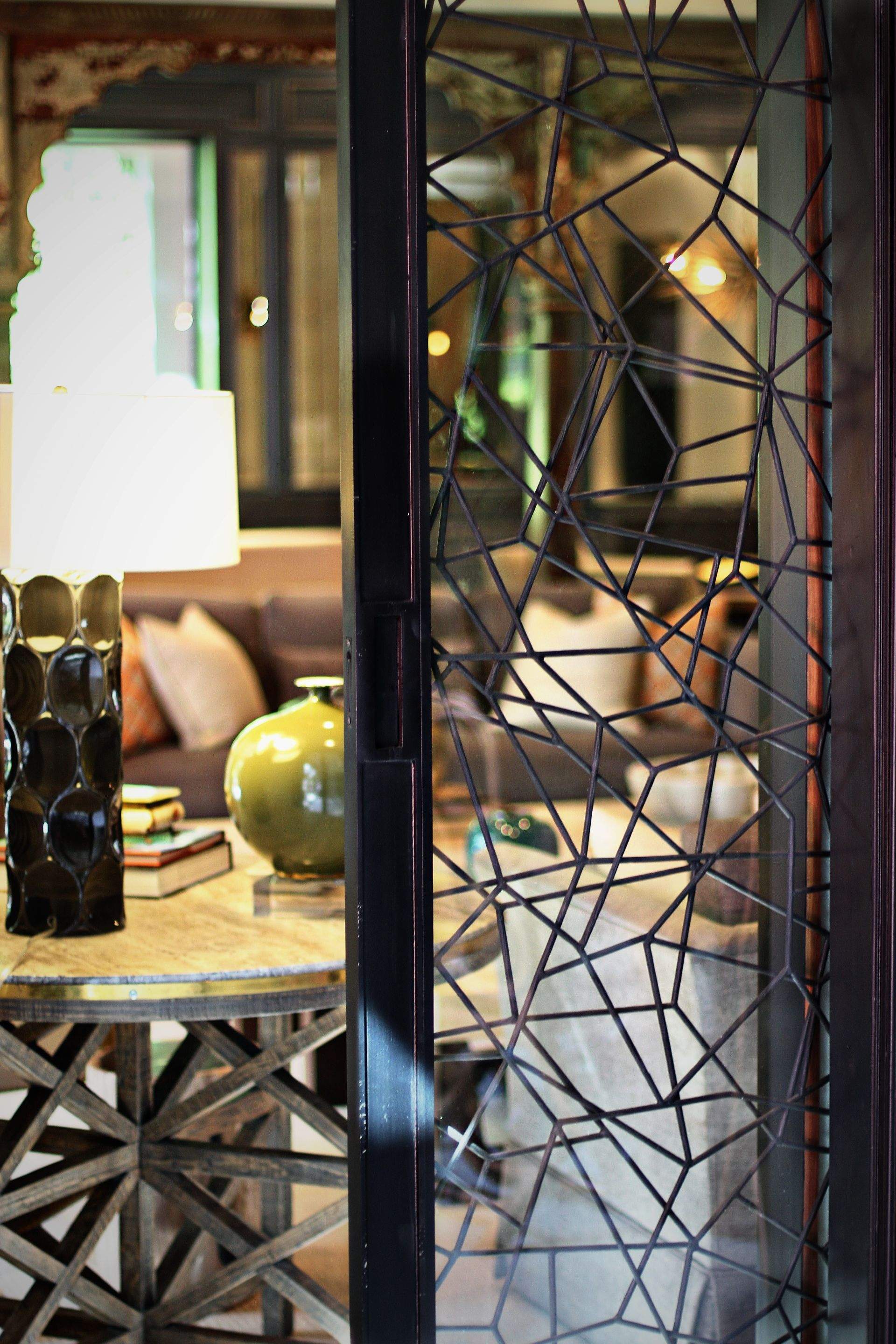 Bespoke Black Metal Geometric Room Dividers and Decorative Screens by Solara Custom Living