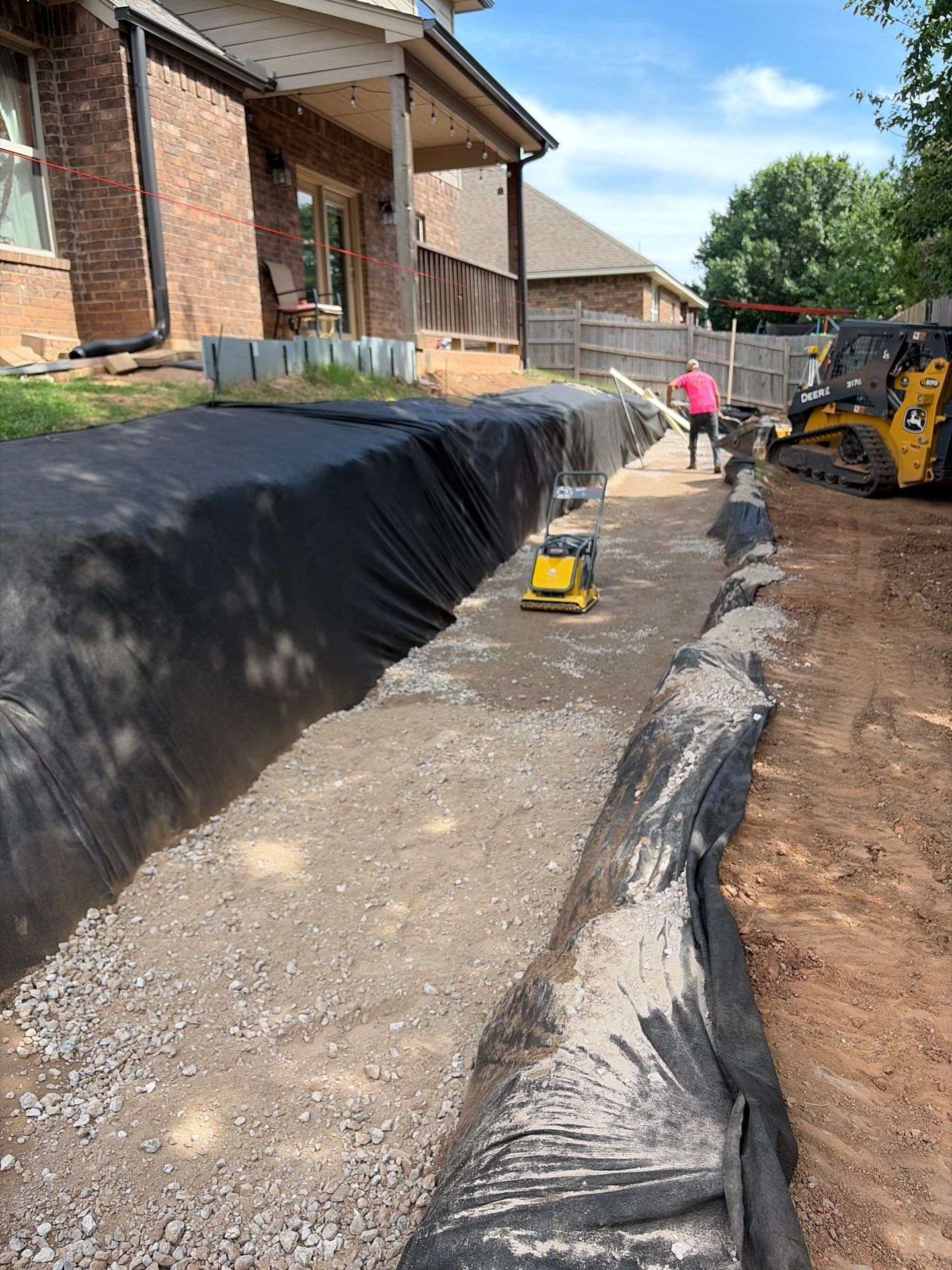 Custom Segmental Block Retaining Wall and Sod Installation in Lawton by Clays Services Inc