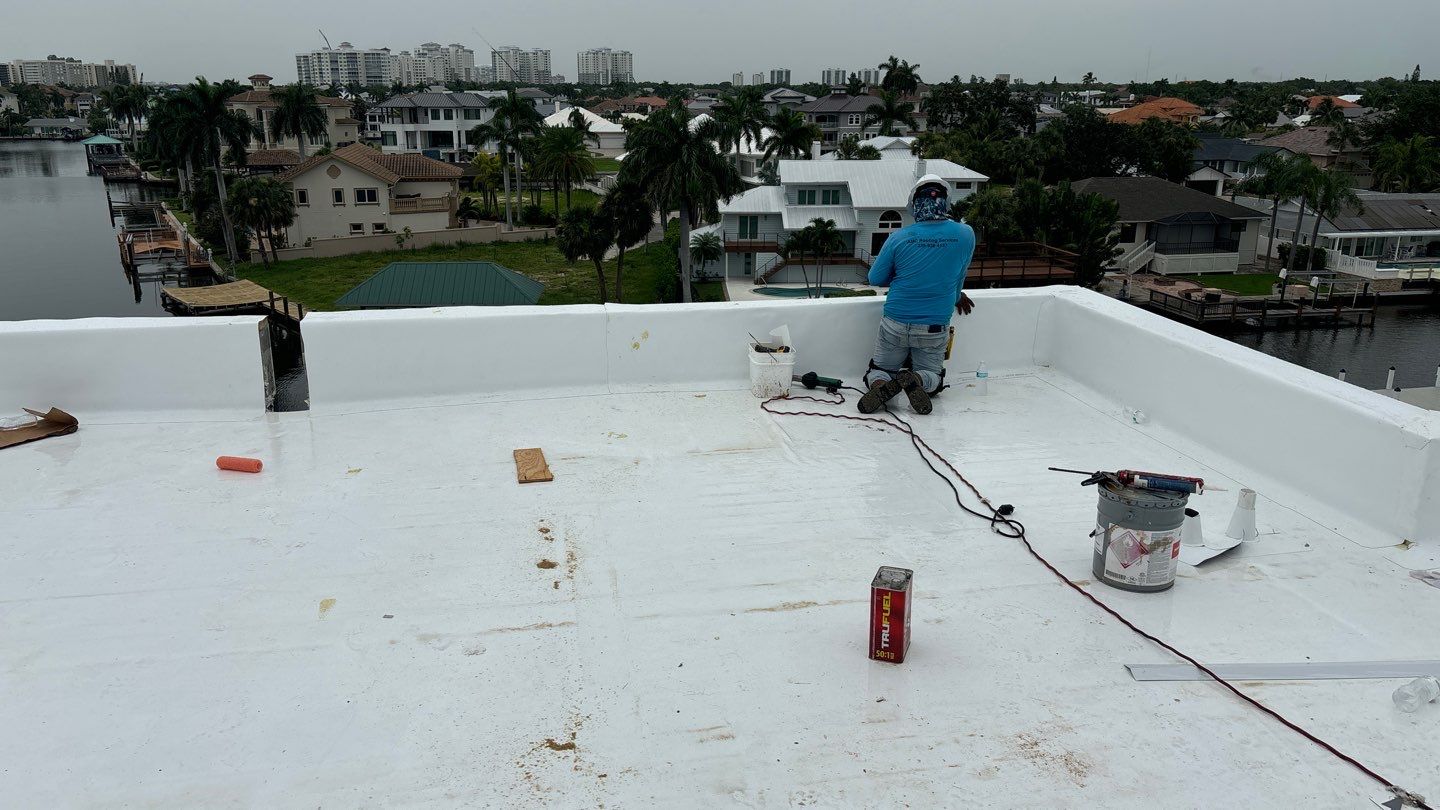 Residential Install of Flat TPO by International Roofing