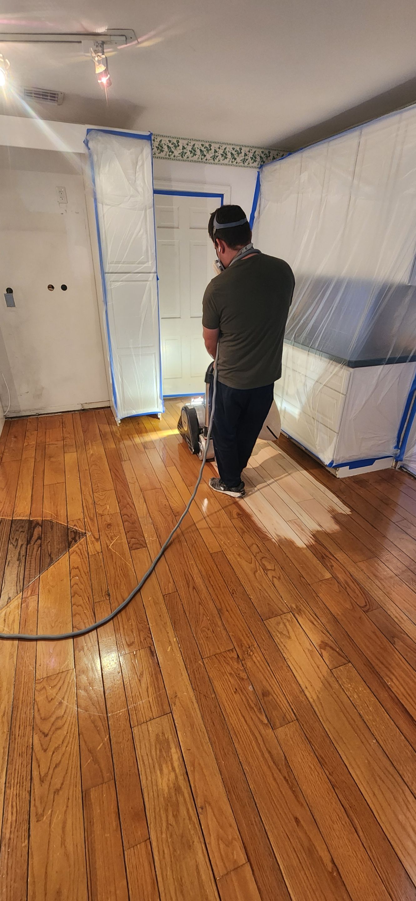 Red Oak refinish with Loba water based Gloss by Footprints Floors Morristown