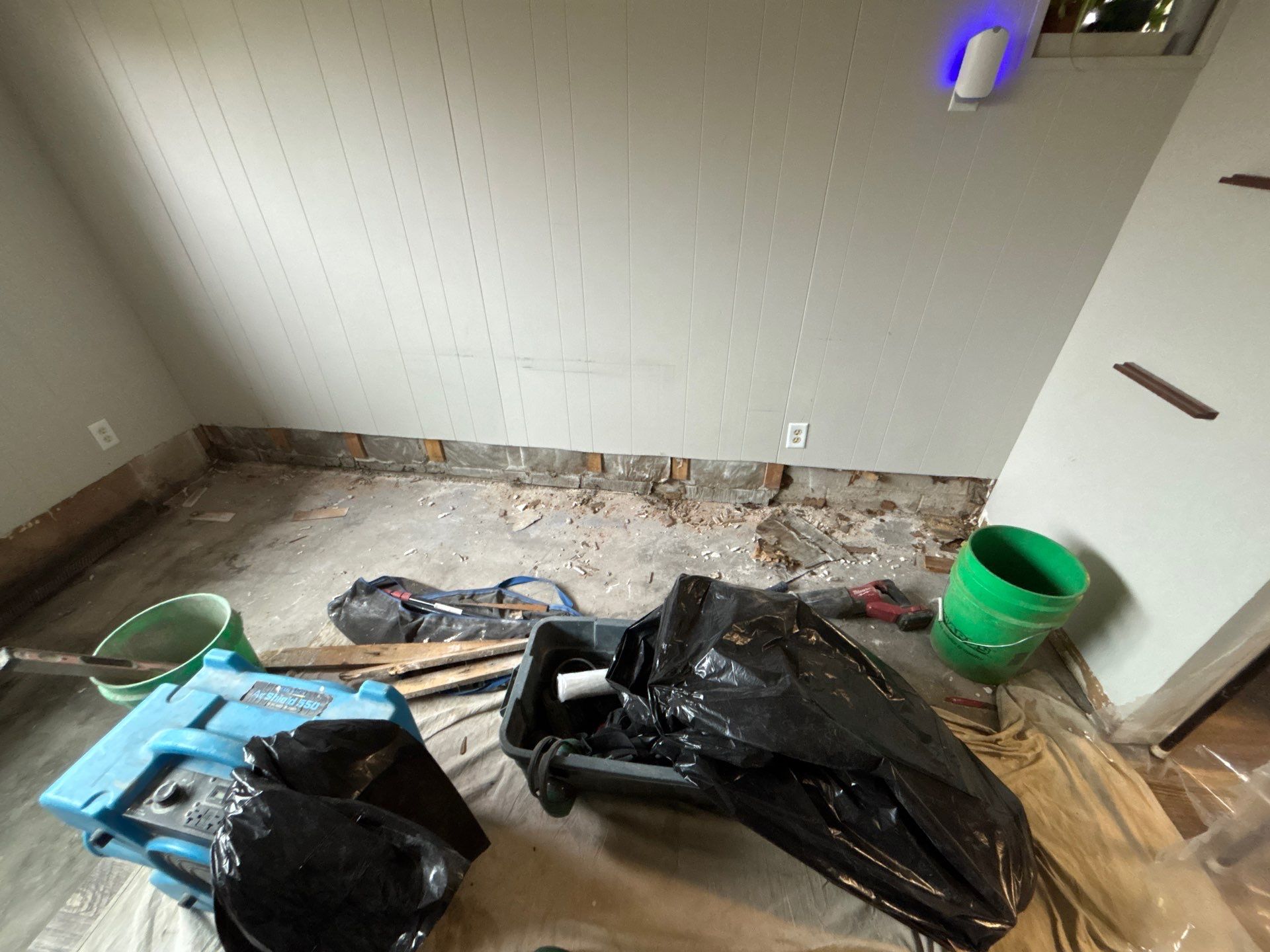 Drain tile and sump pump for George by Waterproofing Northeast