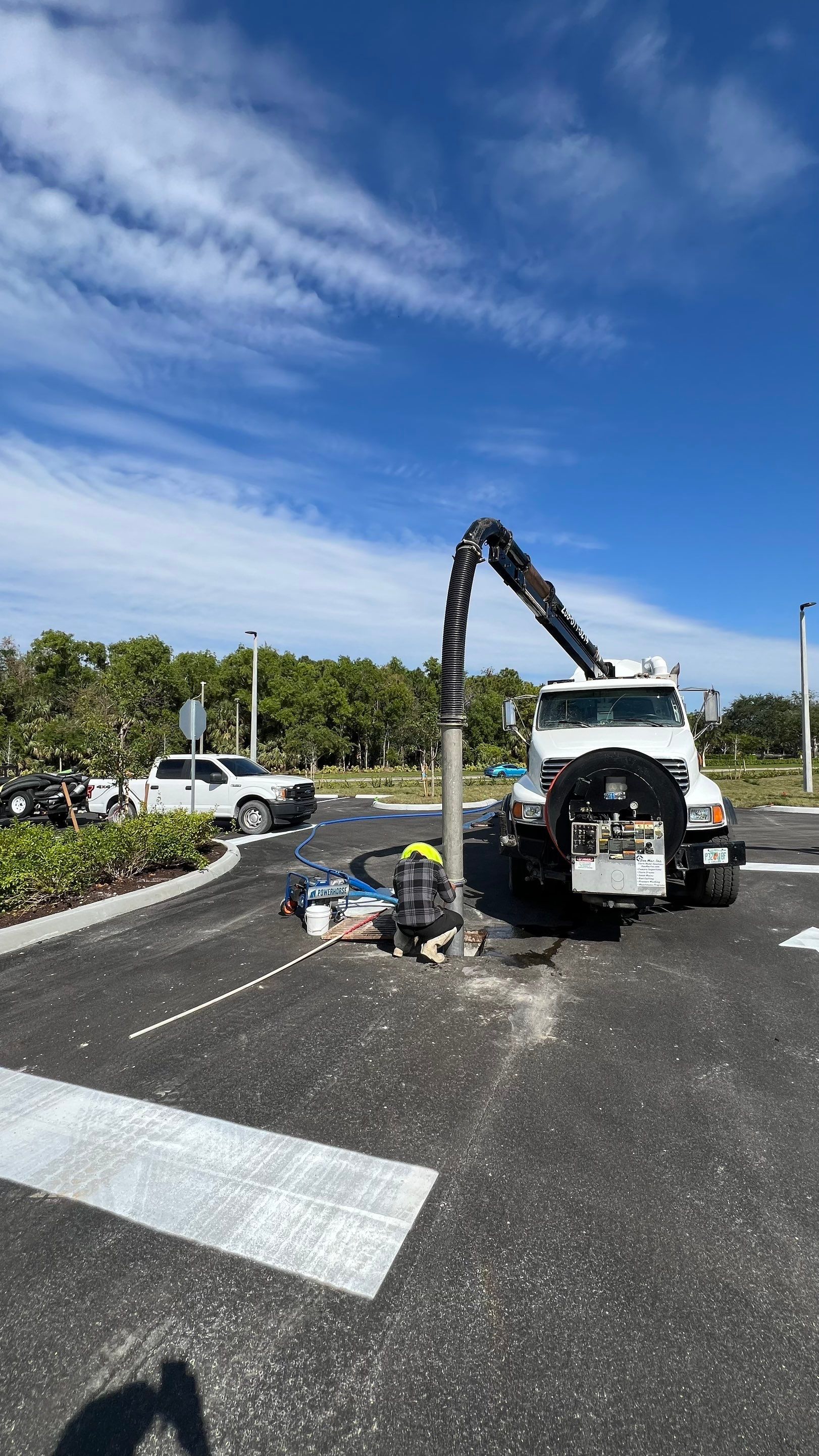 New Construction Commercial Parcel Stormwater System Cleaning by APS Power & Water