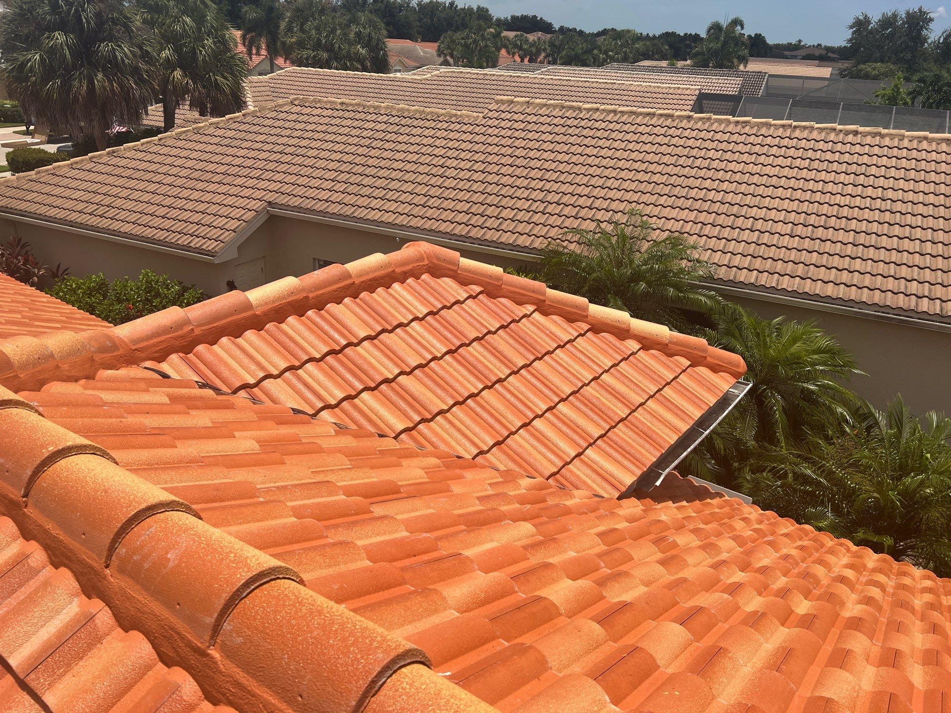 Residential Roofing Installation using Villa 900 Mission Sunset Tile by Durabilis Roofing INC