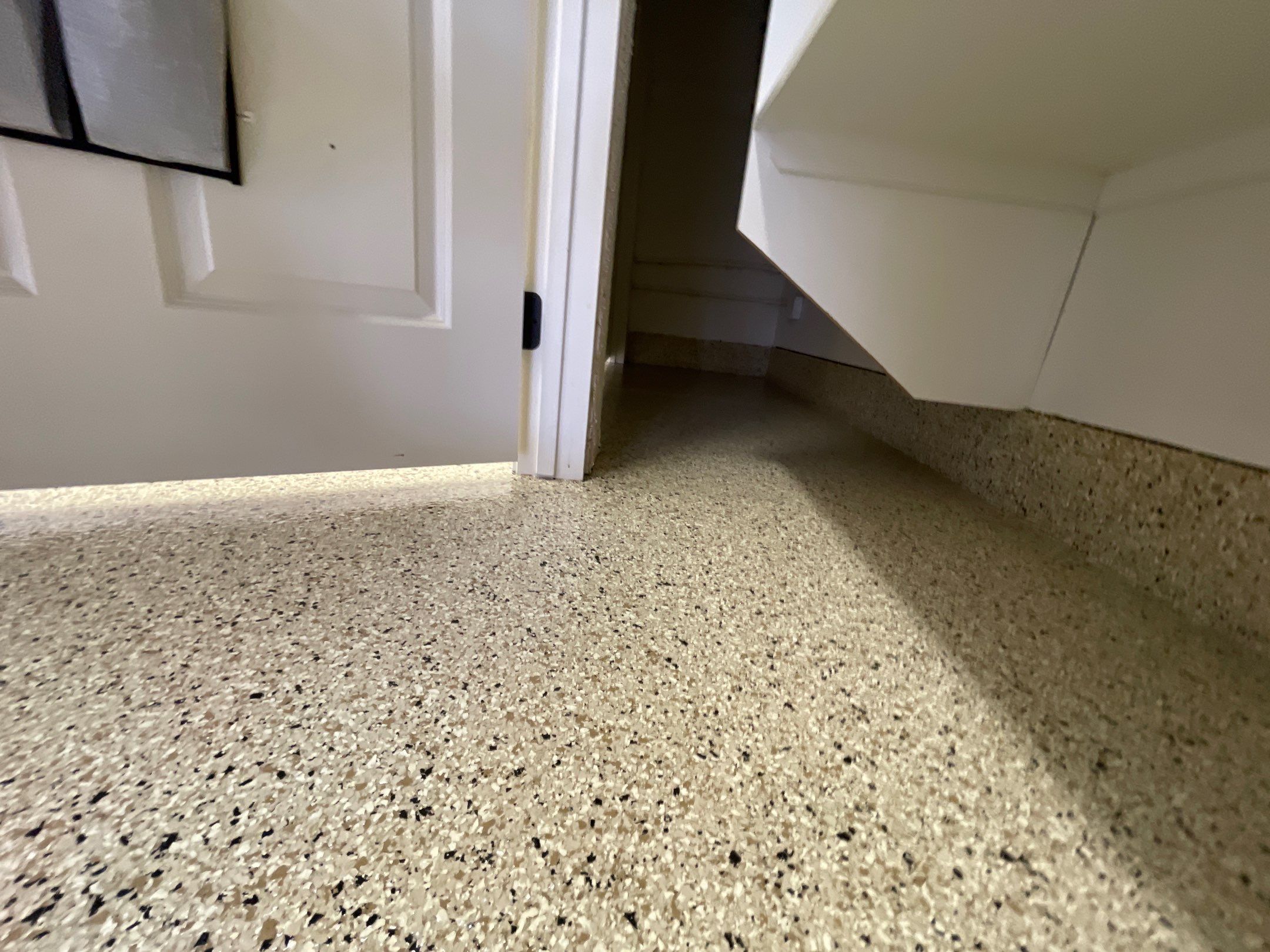 Garage Transformation using Driftwood Colorway by Croc Coatings, LLC