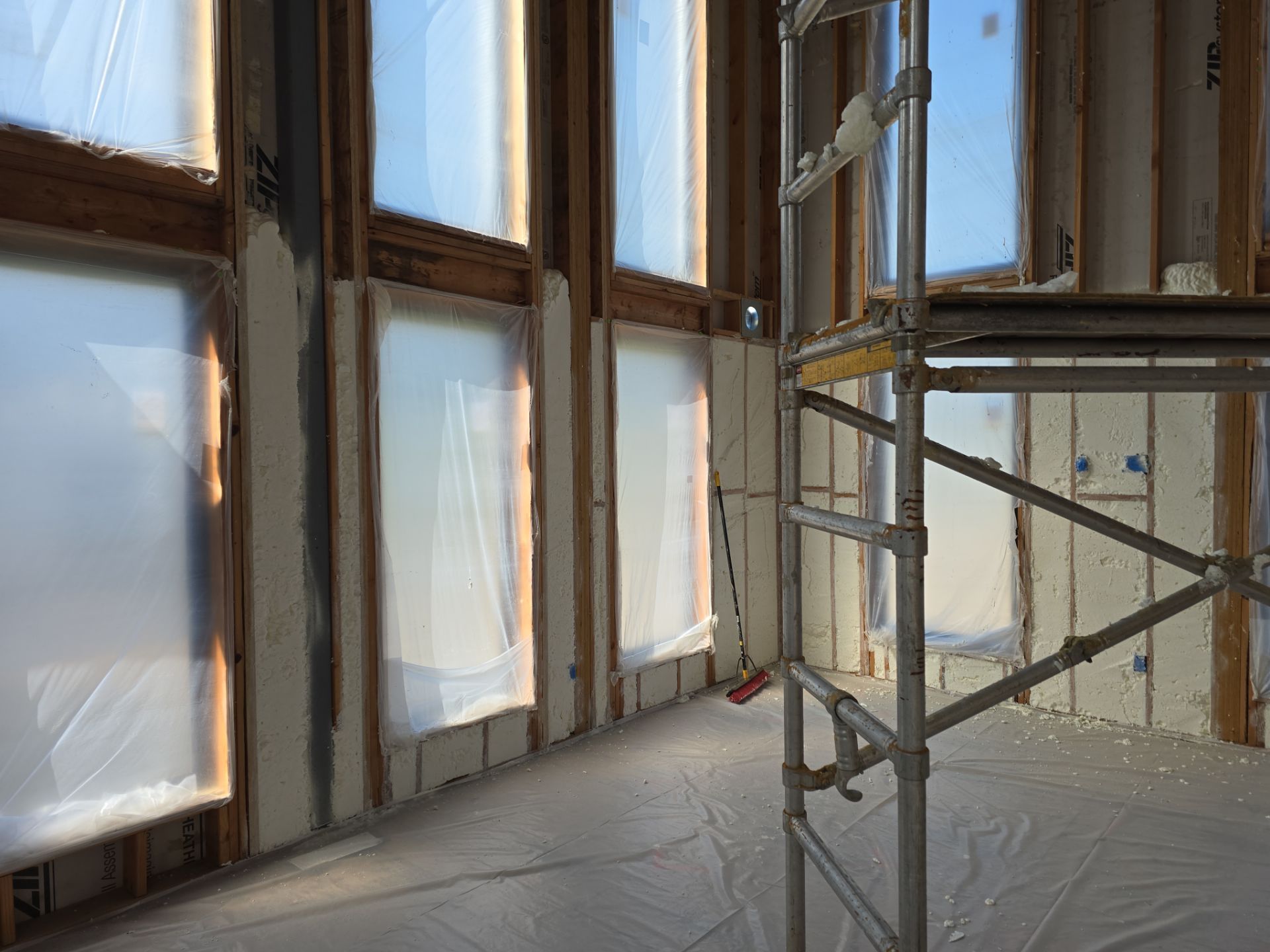 New Home Construction using open cell spray foam by NYS Foam & Energy