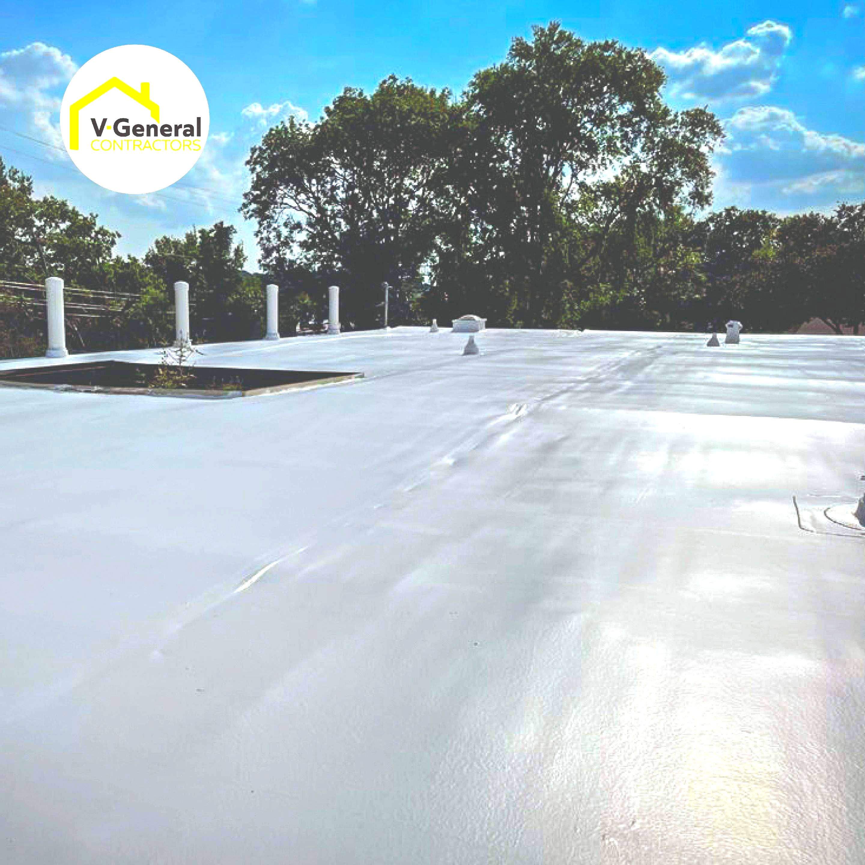 Flat Roof Using Asphalt Coat by V General Contractors 